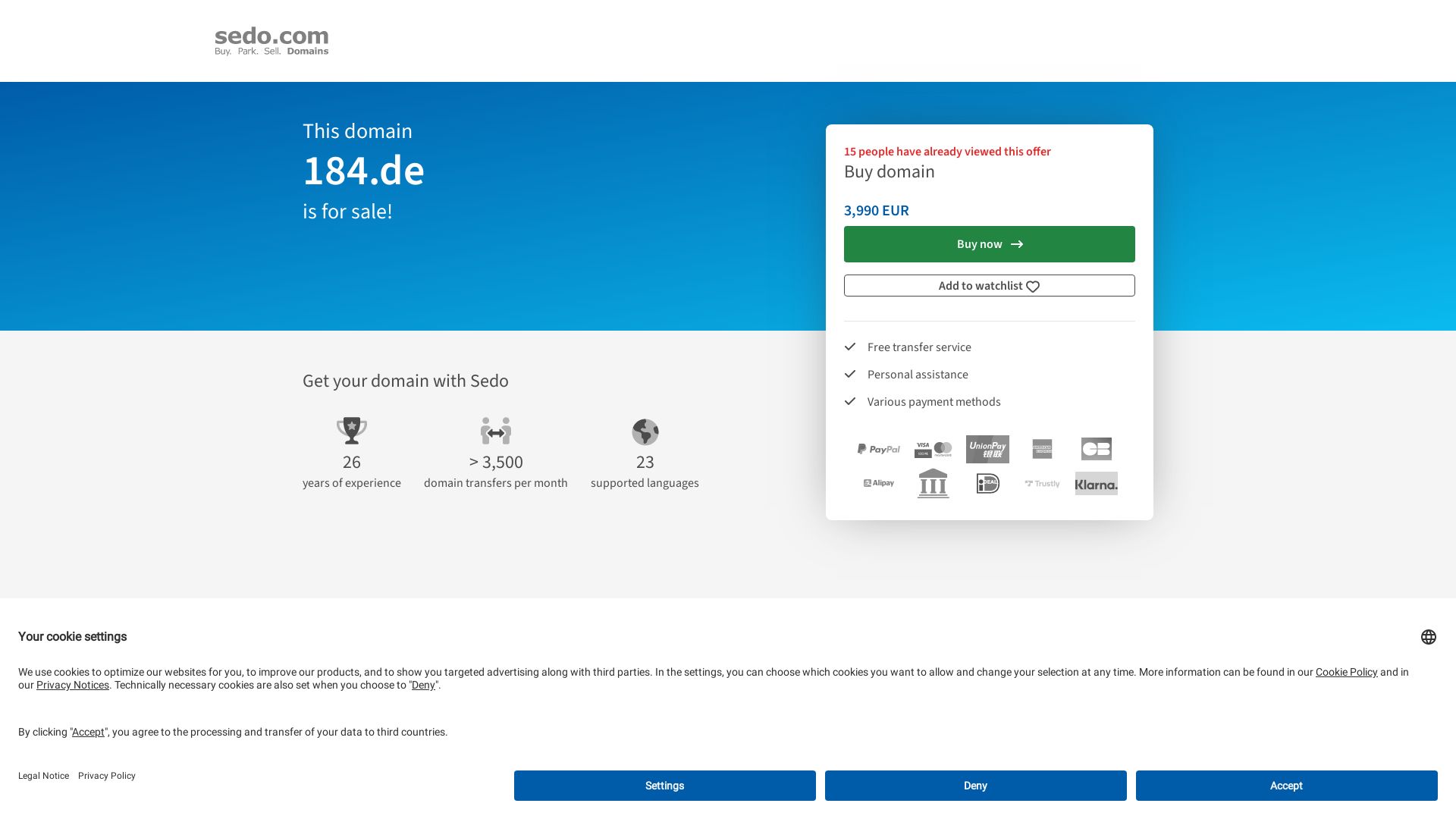 Stato del sito web 184.de è   ONLINE