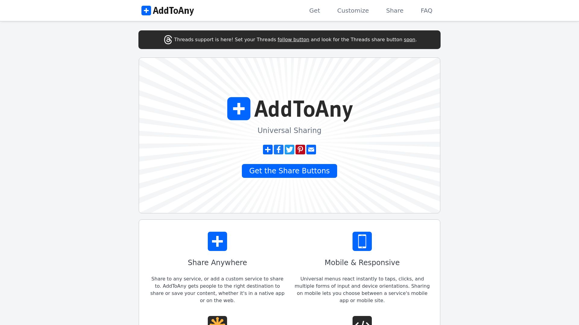 Stato del sito web addtoany.com è   ONLINE