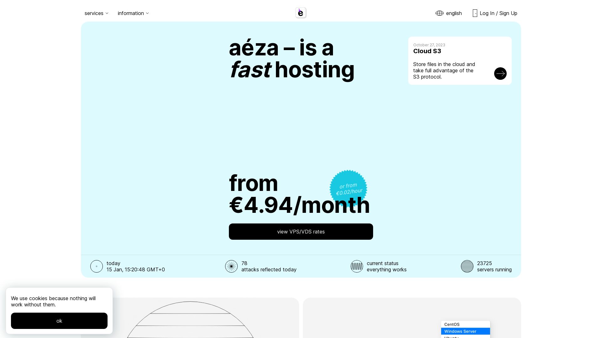 Stato del sito web aeza.net è   ONLINE