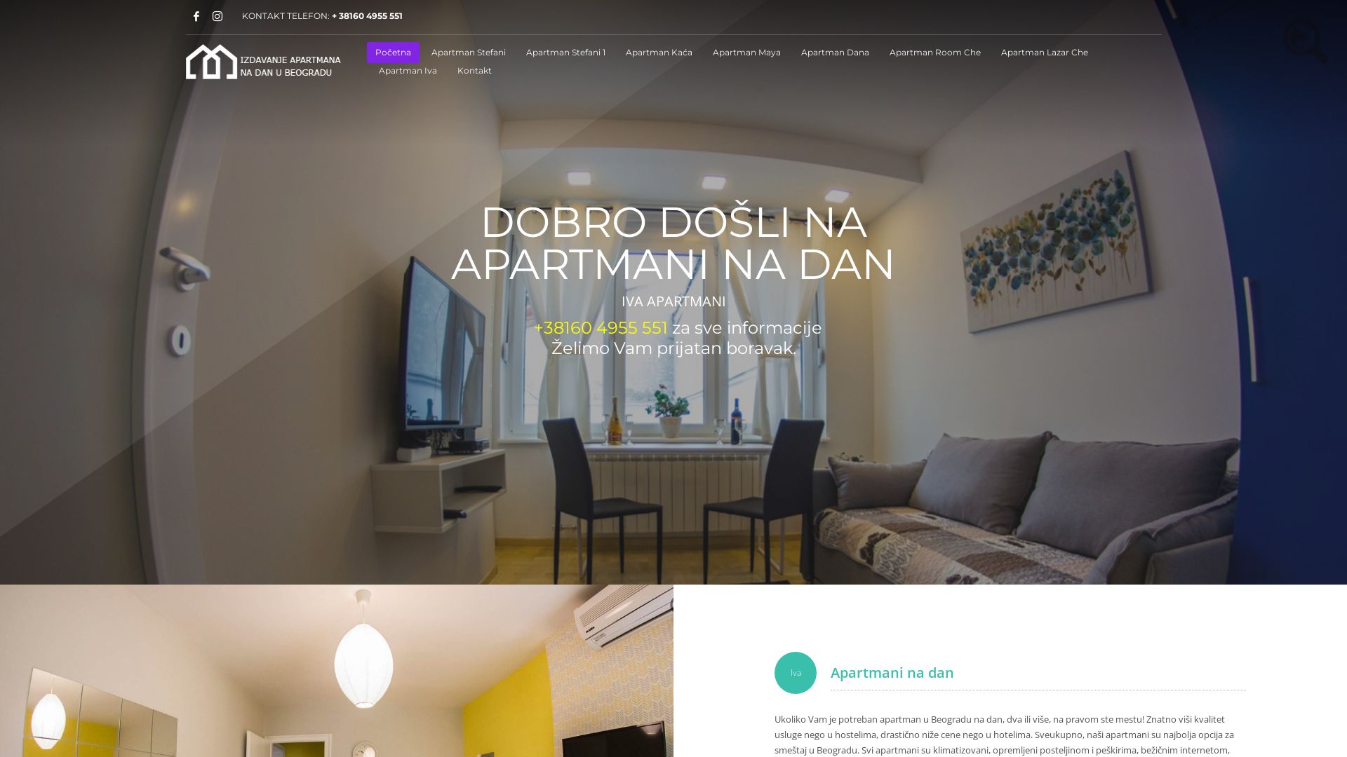 Stato del sito web apartmaninadan.rs è   ONLINE