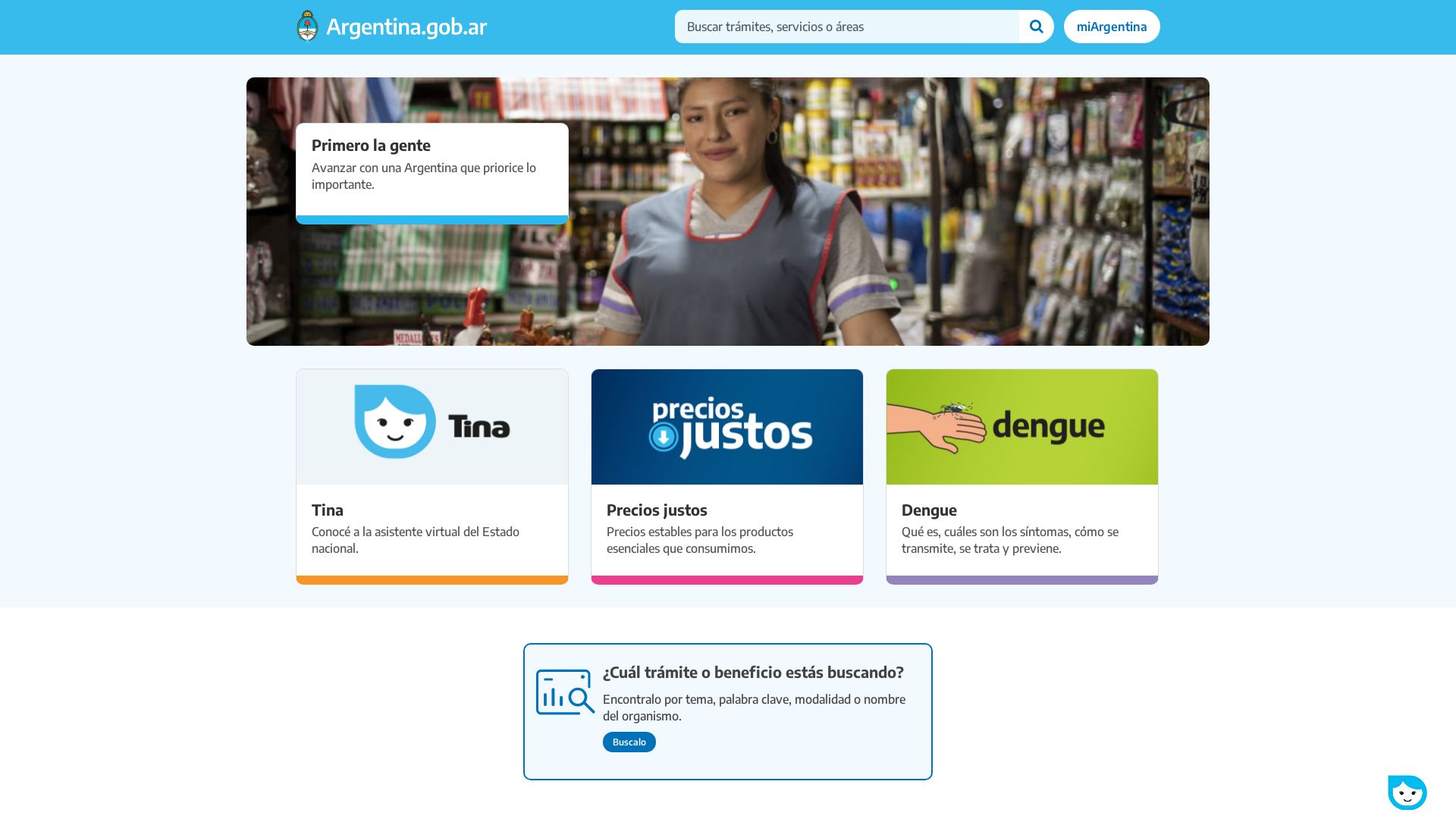 Stato del sito web argentina.gob.ar è   ONLINE