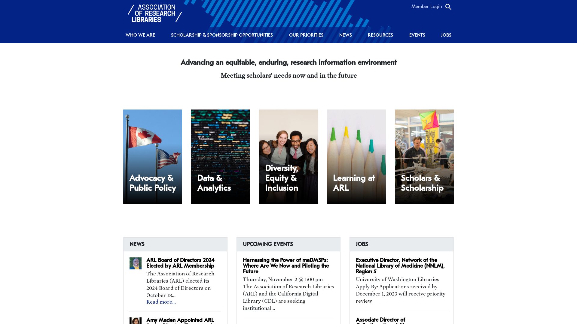 Stato del sito web arl.org è   ONLINE