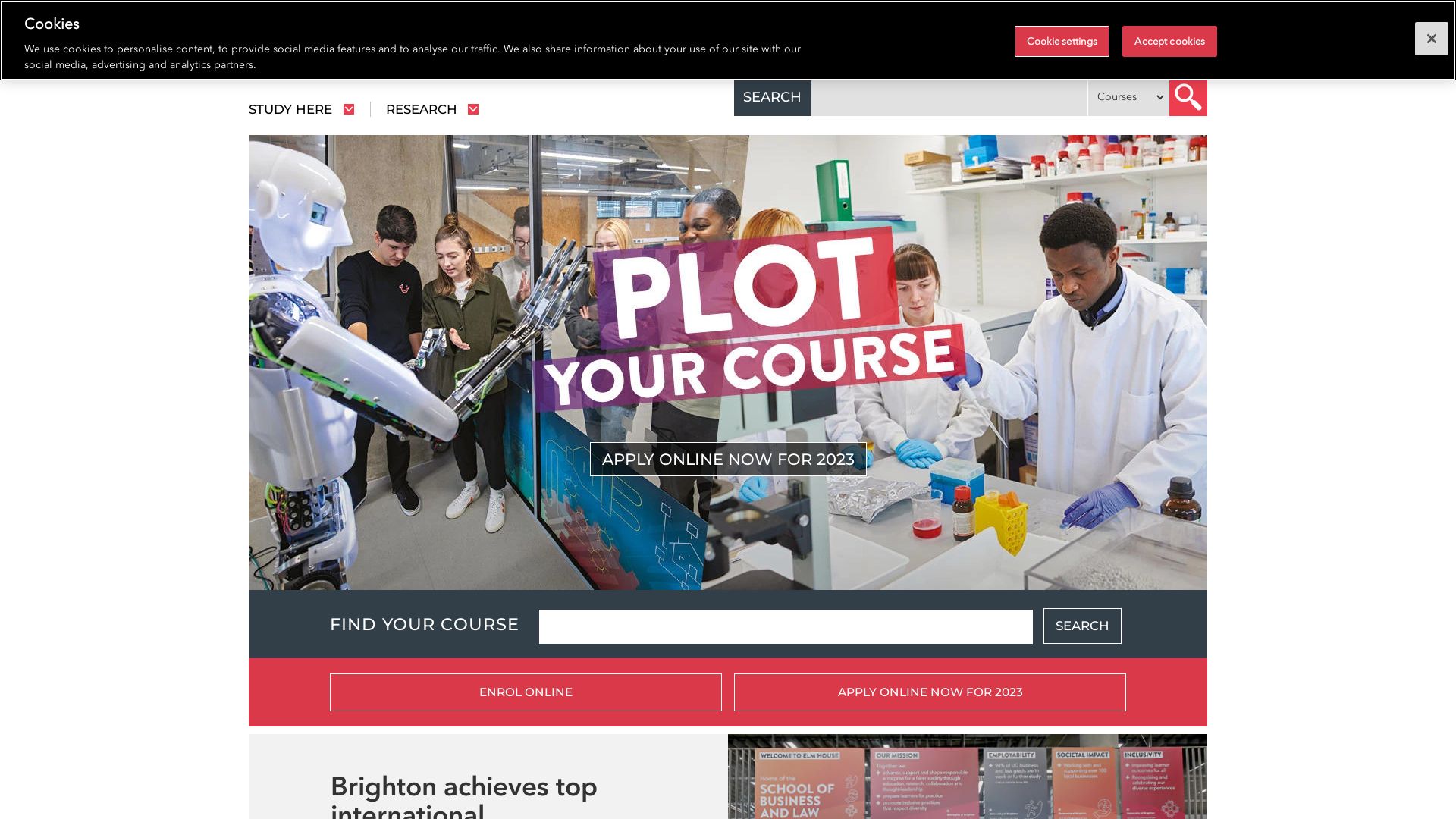 Stato del sito web brighton.ac.uk è   ONLINE