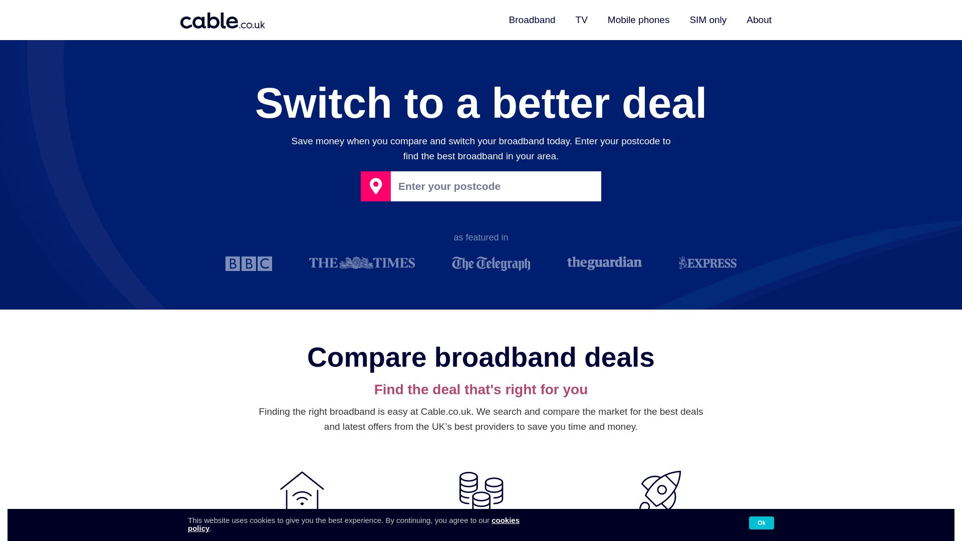 Stato del sito web cable.co.uk è   ONLINE