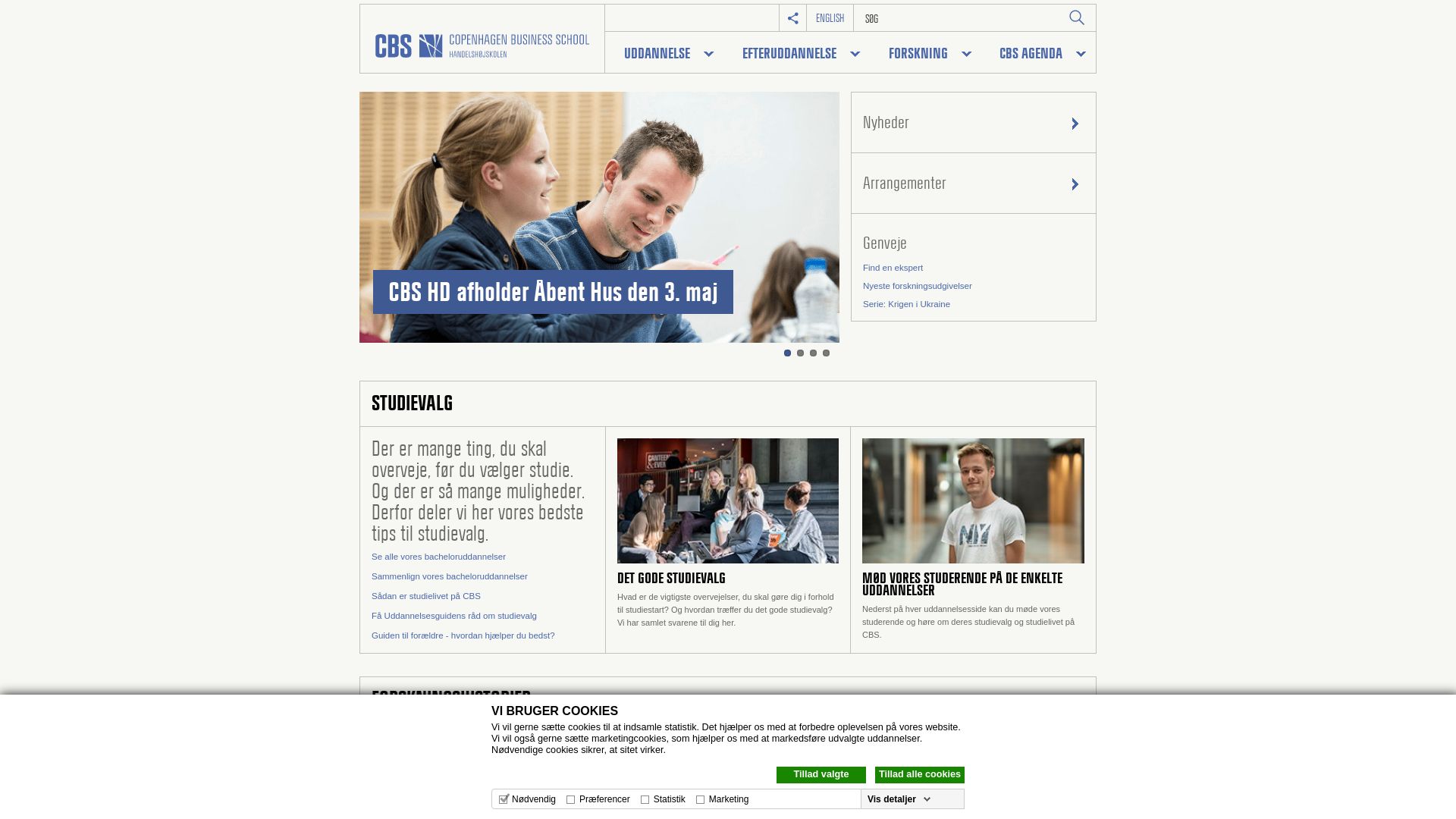 Stato del sito web cbs.dk è   ONLINE