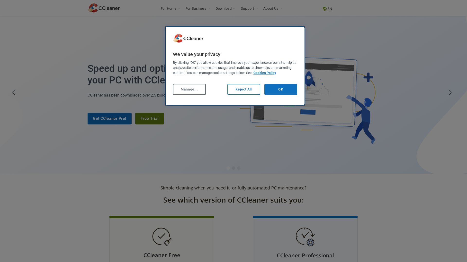 Stato del sito web ccleaner.com è   ONLINE