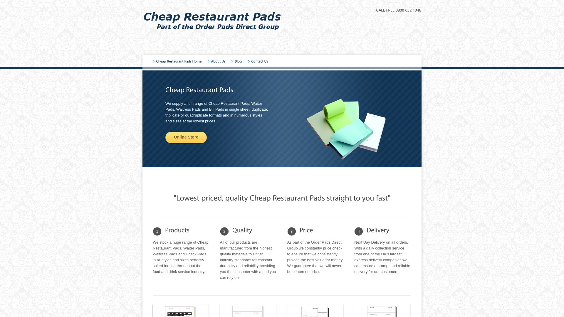 Stato del sito web cheaprestaurantpads.com è   ONLINE