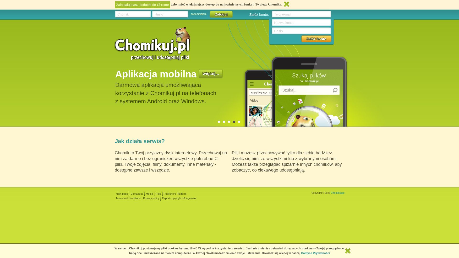 Stato del sito web chomikuj.pl è   ONLINE