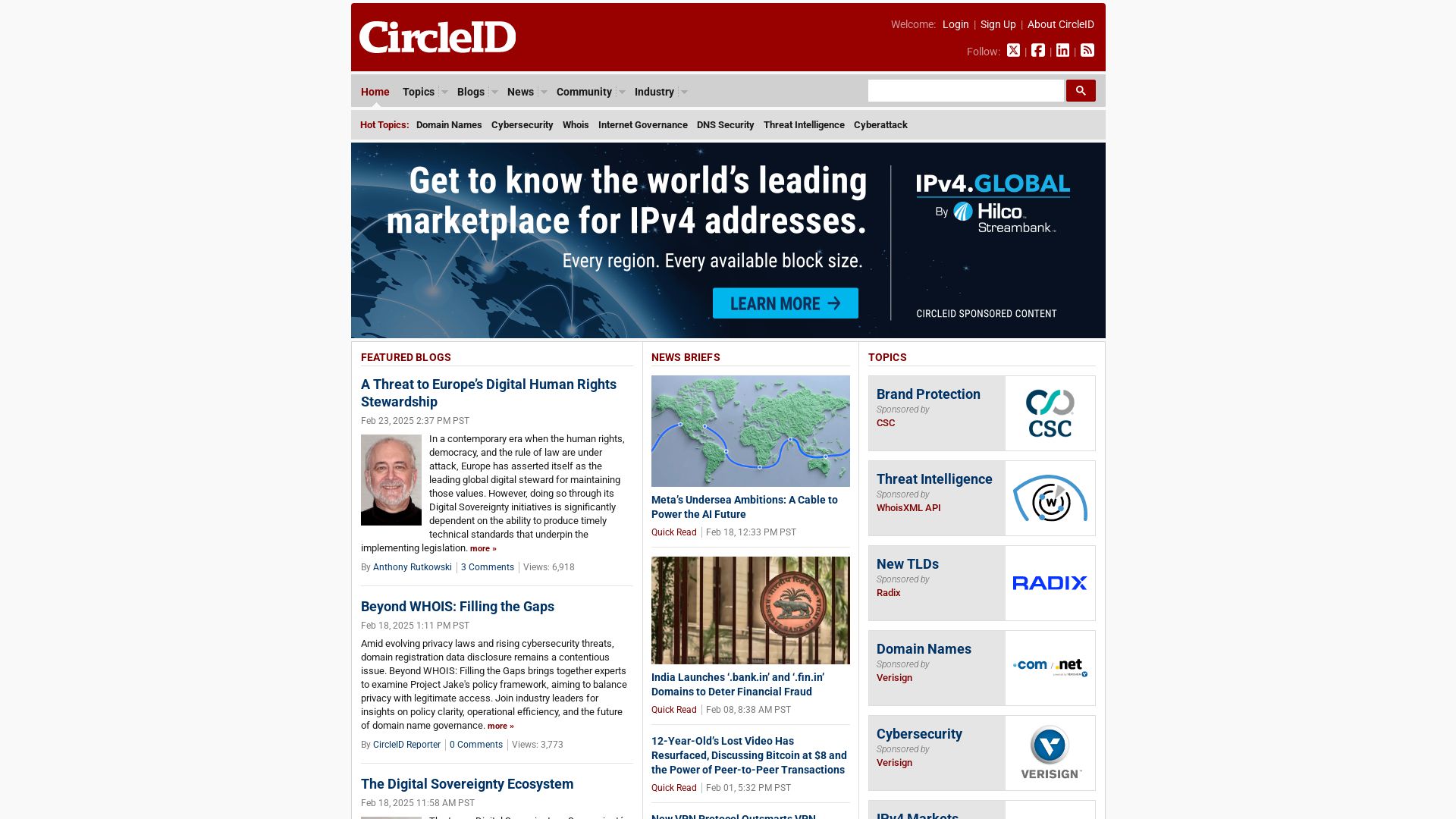 Stato del sito web circleid.com è   ONLINE