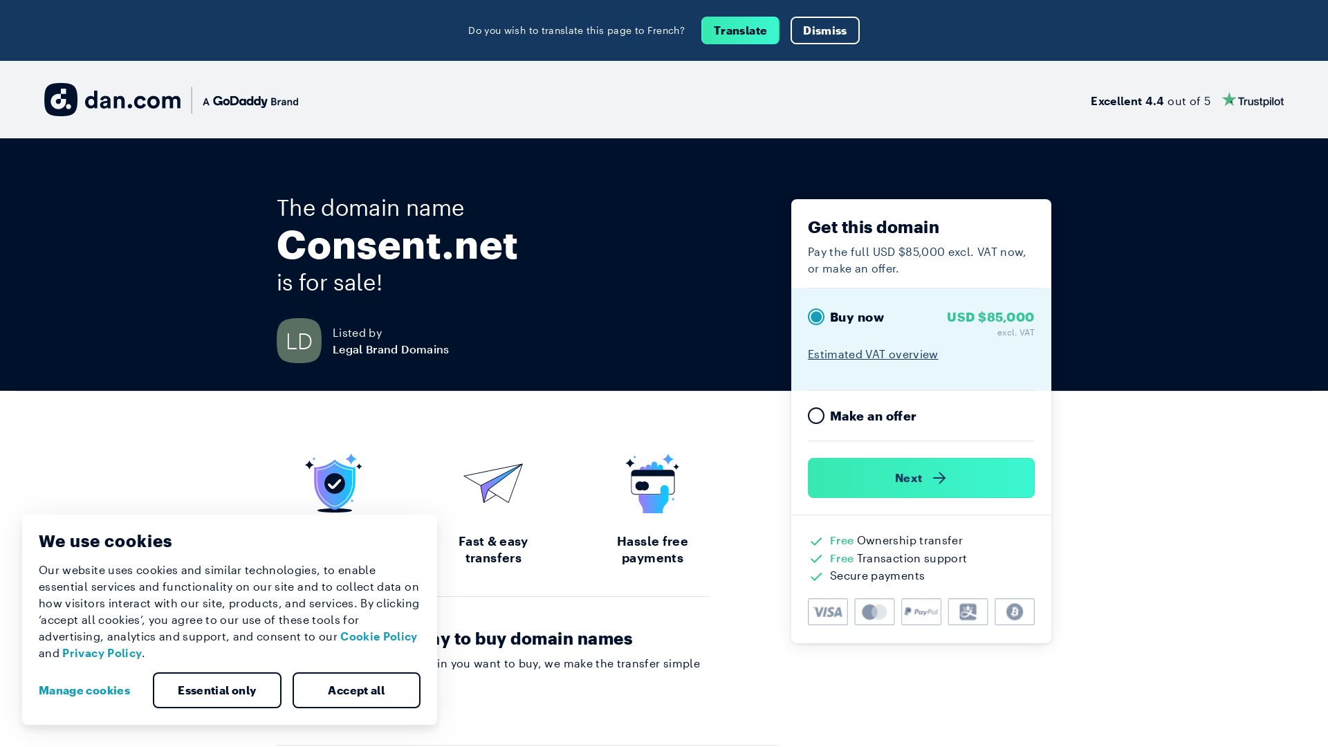 Stato del sito web consent.net è   ONLINE