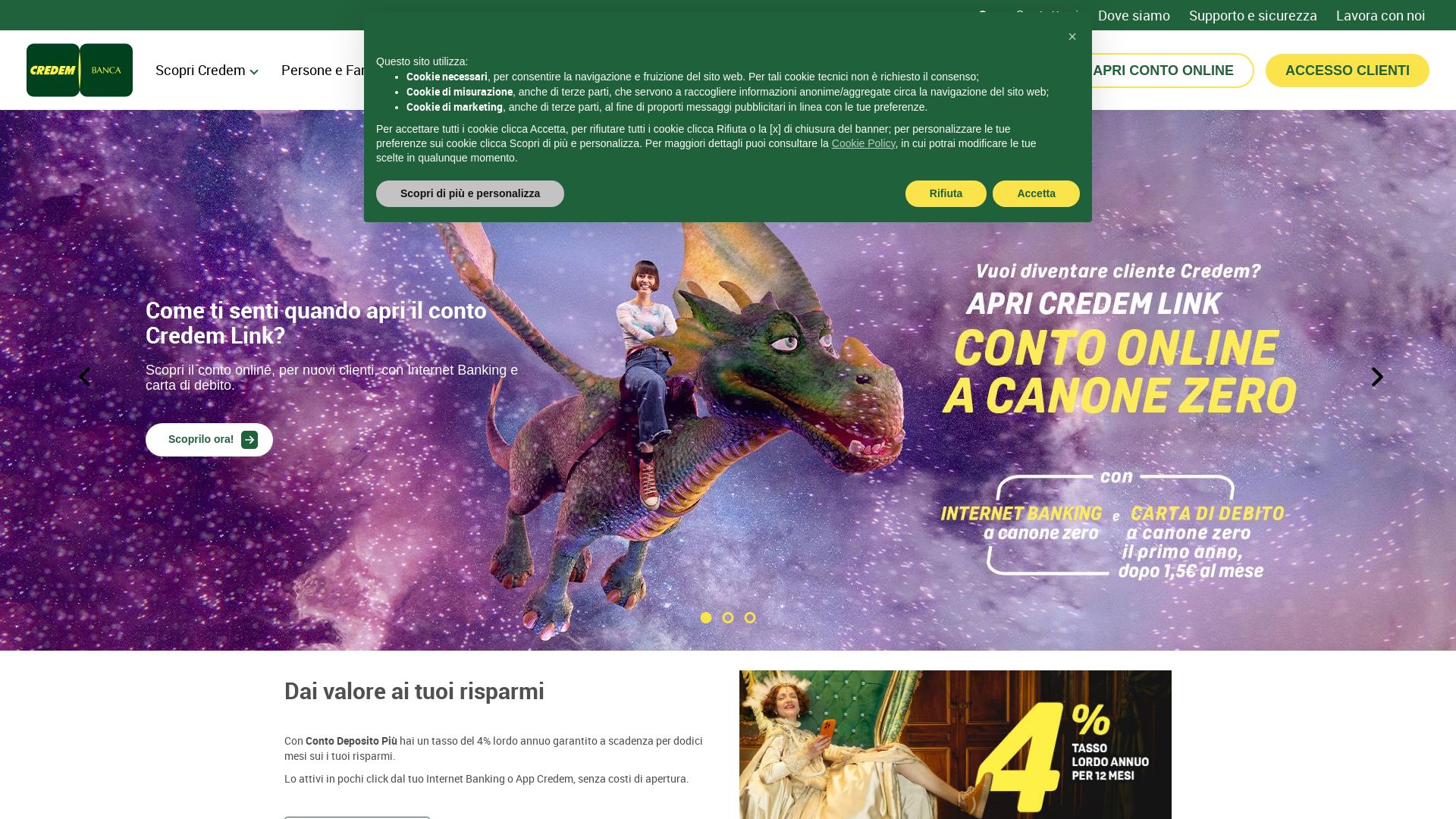 Stato del sito web credem.net è   ONLINE
