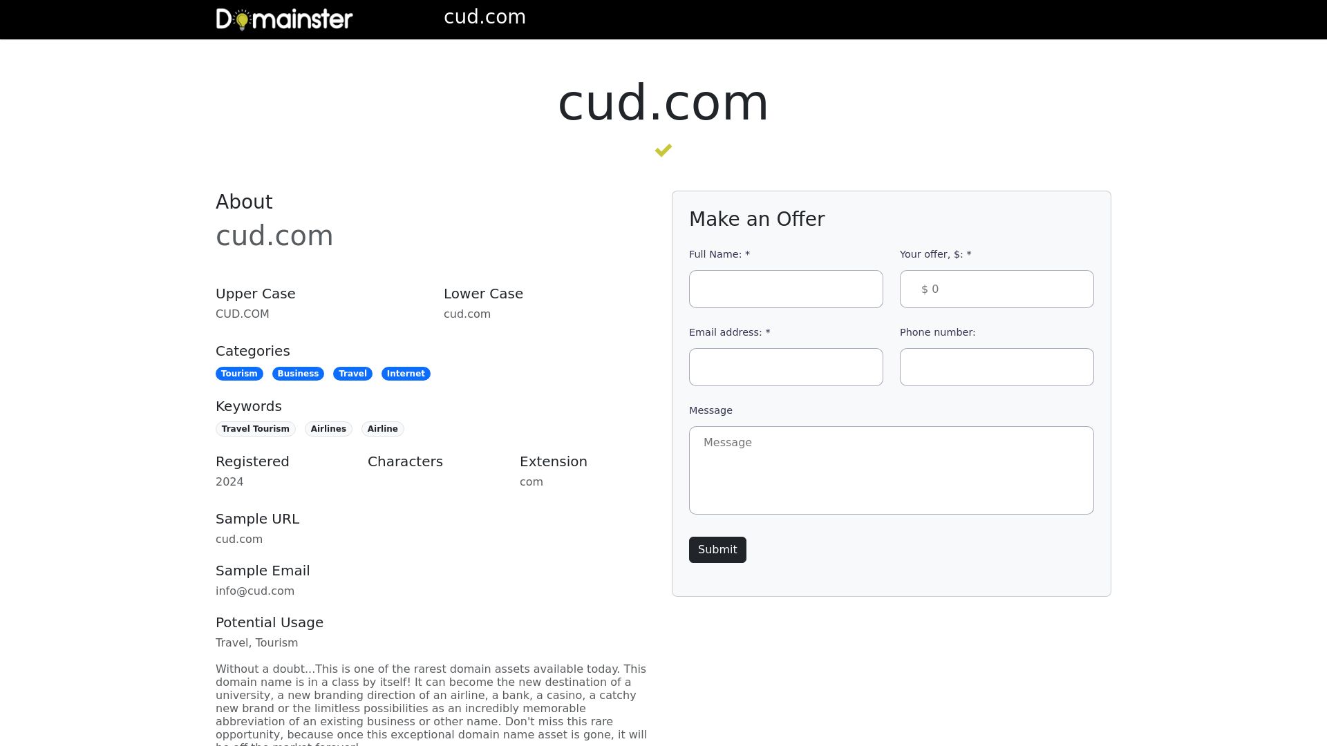Stato del sito web cud.com è   ONLINE