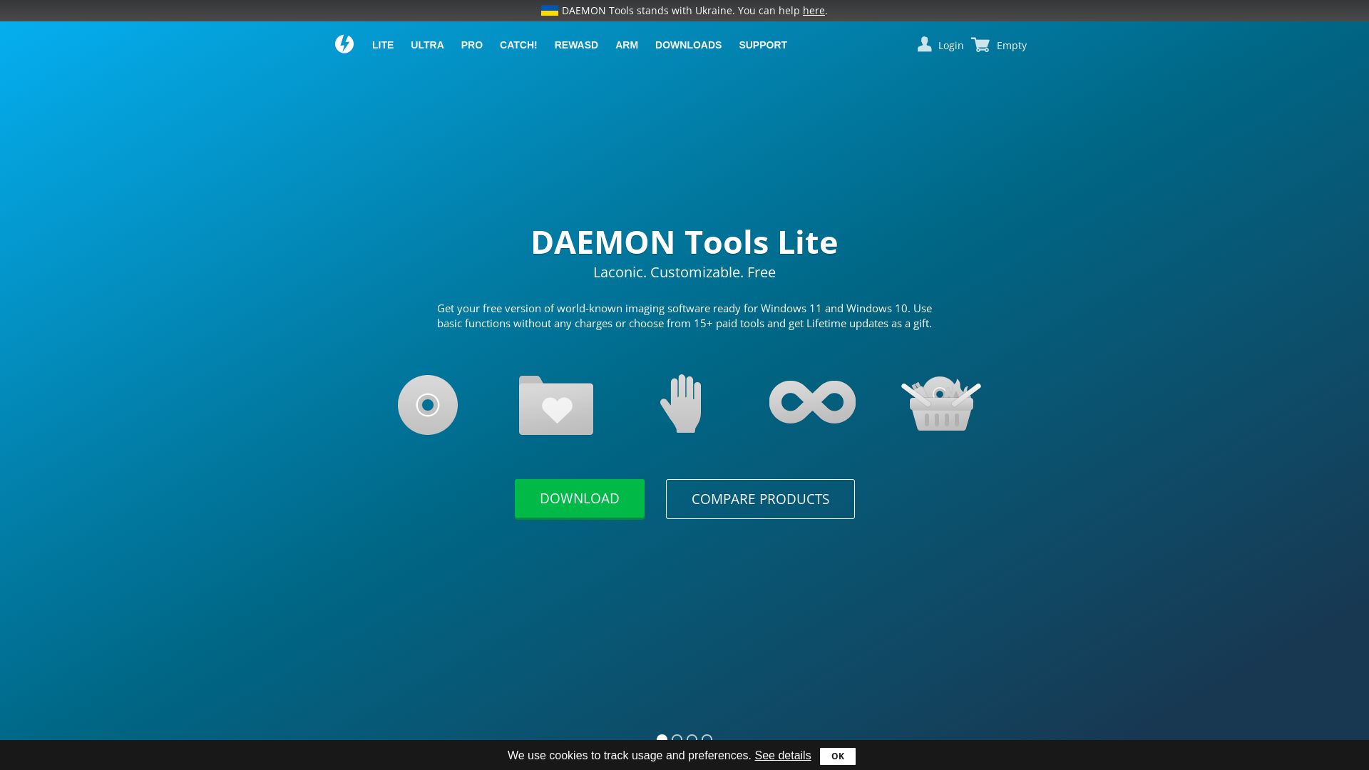 Stato del sito web daemon-tools.cc è   ONLINE