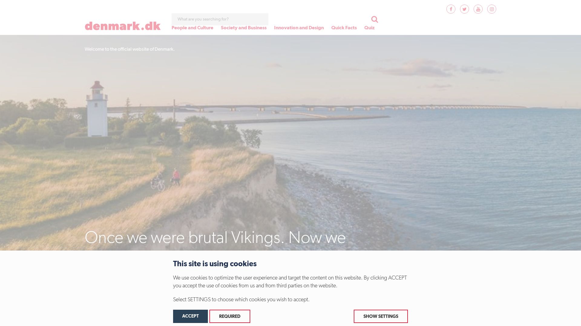 Stato del sito web denmark.dk è   ONLINE