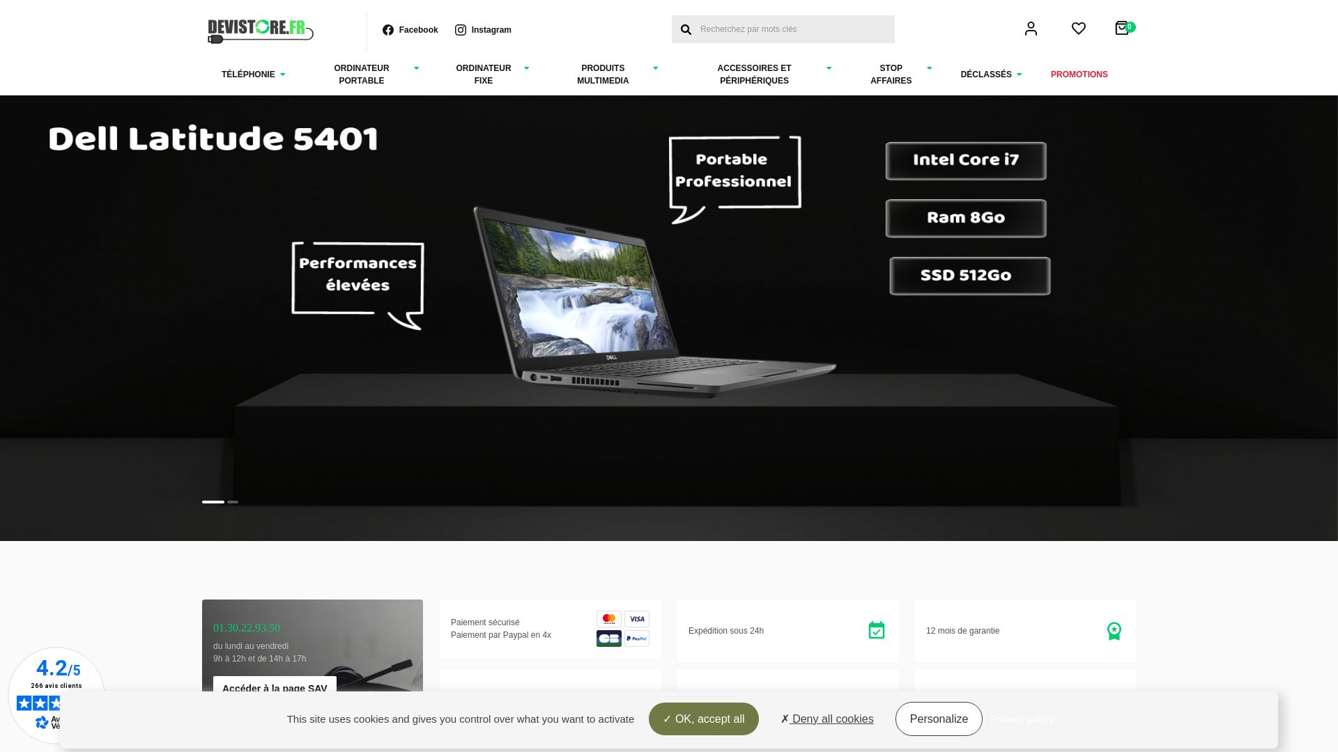 Stato del sito web devistore.fr è   ONLINE