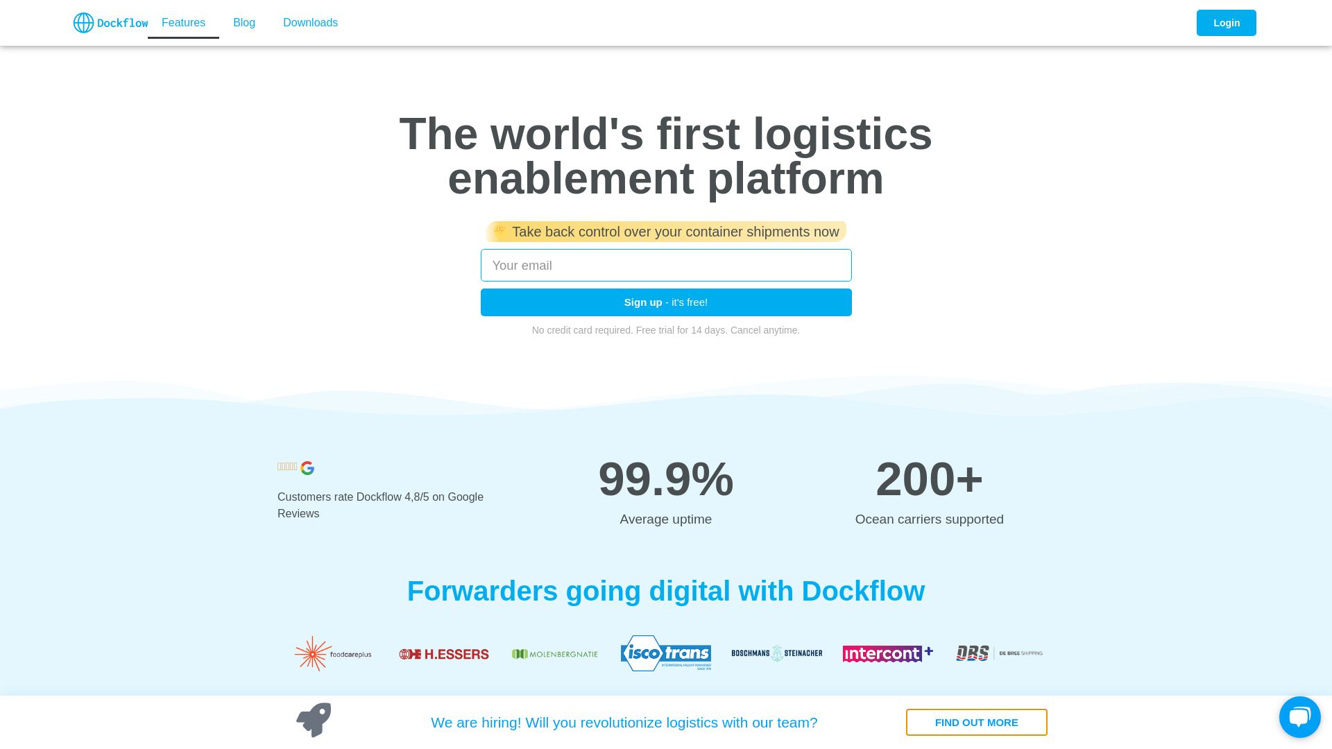 Stato del sito web dockflow.com è   ONLINE