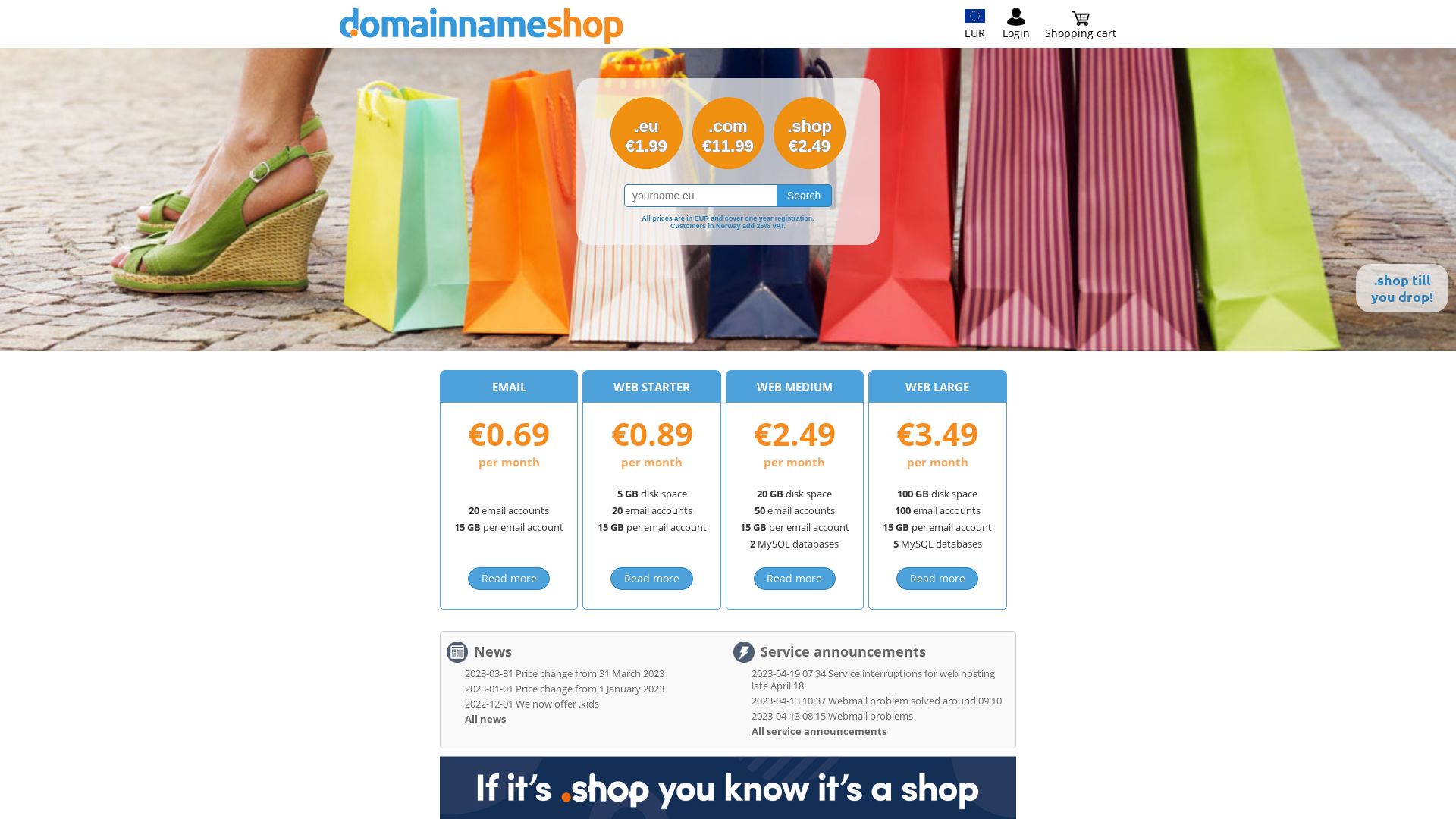 Stato del sito web domainnameshop.com è   ONLINE