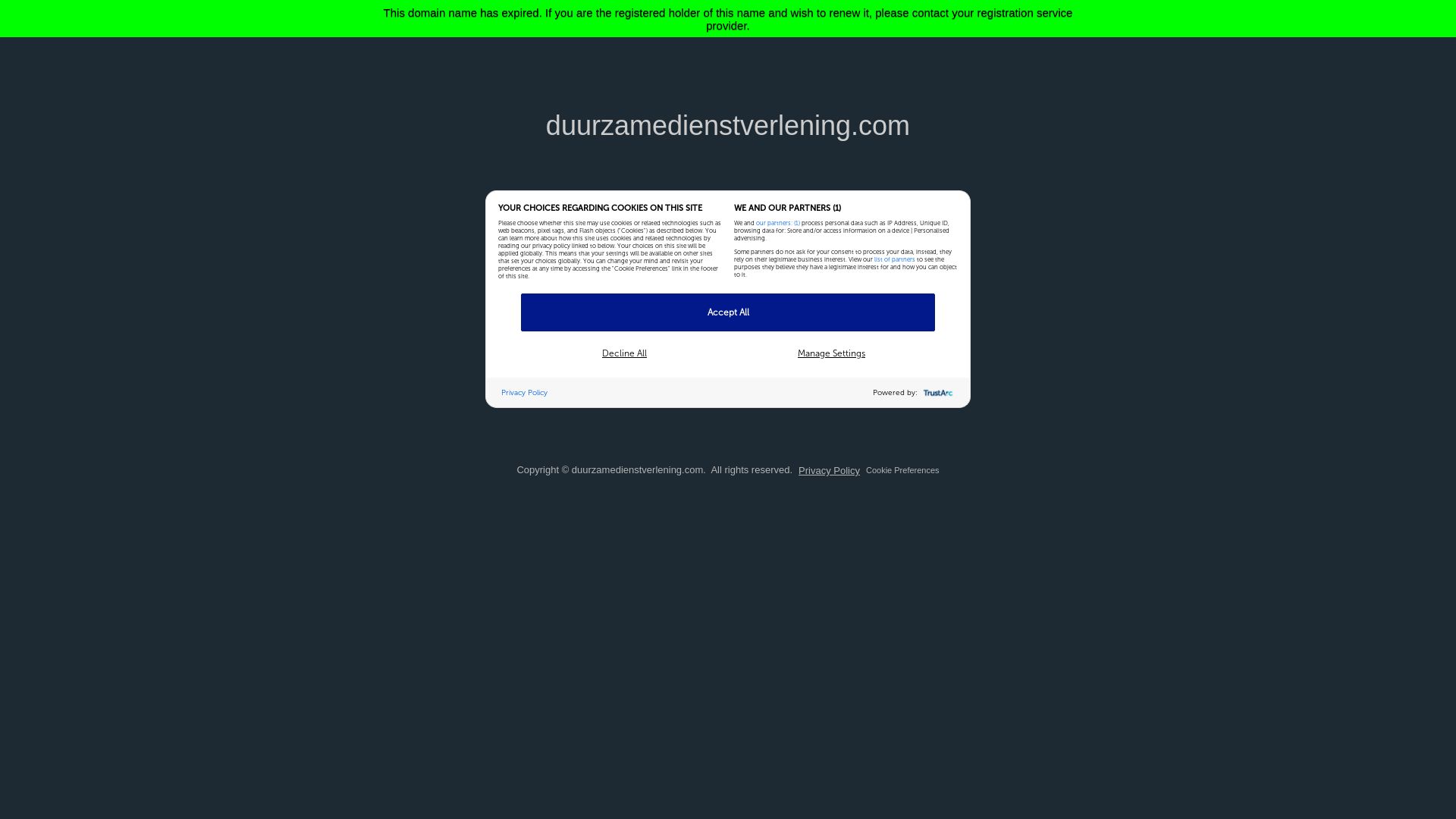 Stato del sito web duurzamedienstverlening.com è   ONLINE