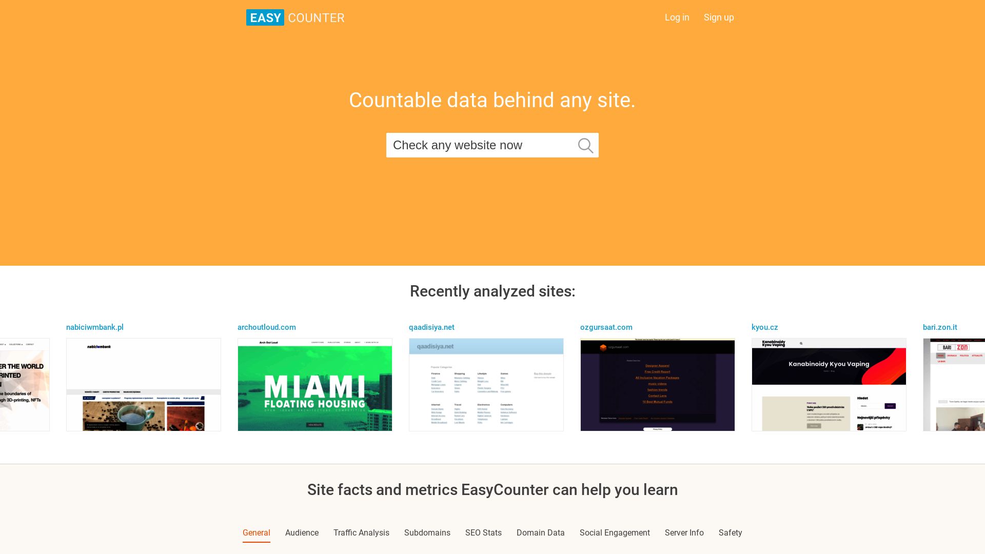 Stato del sito web easycounter.com è   ONLINE