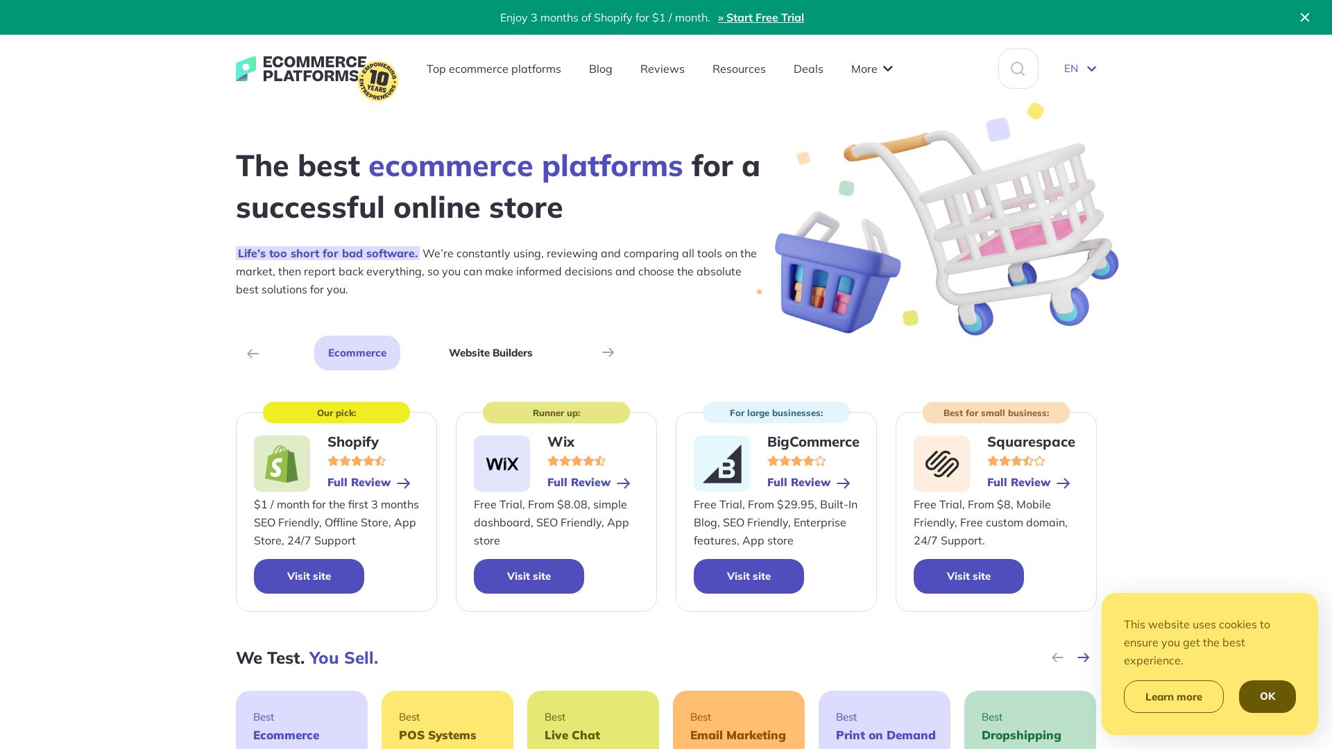 Stato del sito web ecommerce-platforms.com è   ONLINE