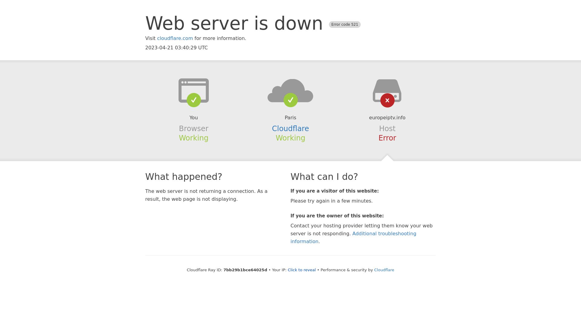 Stato del sito web europeiptv.info è   ONLINE