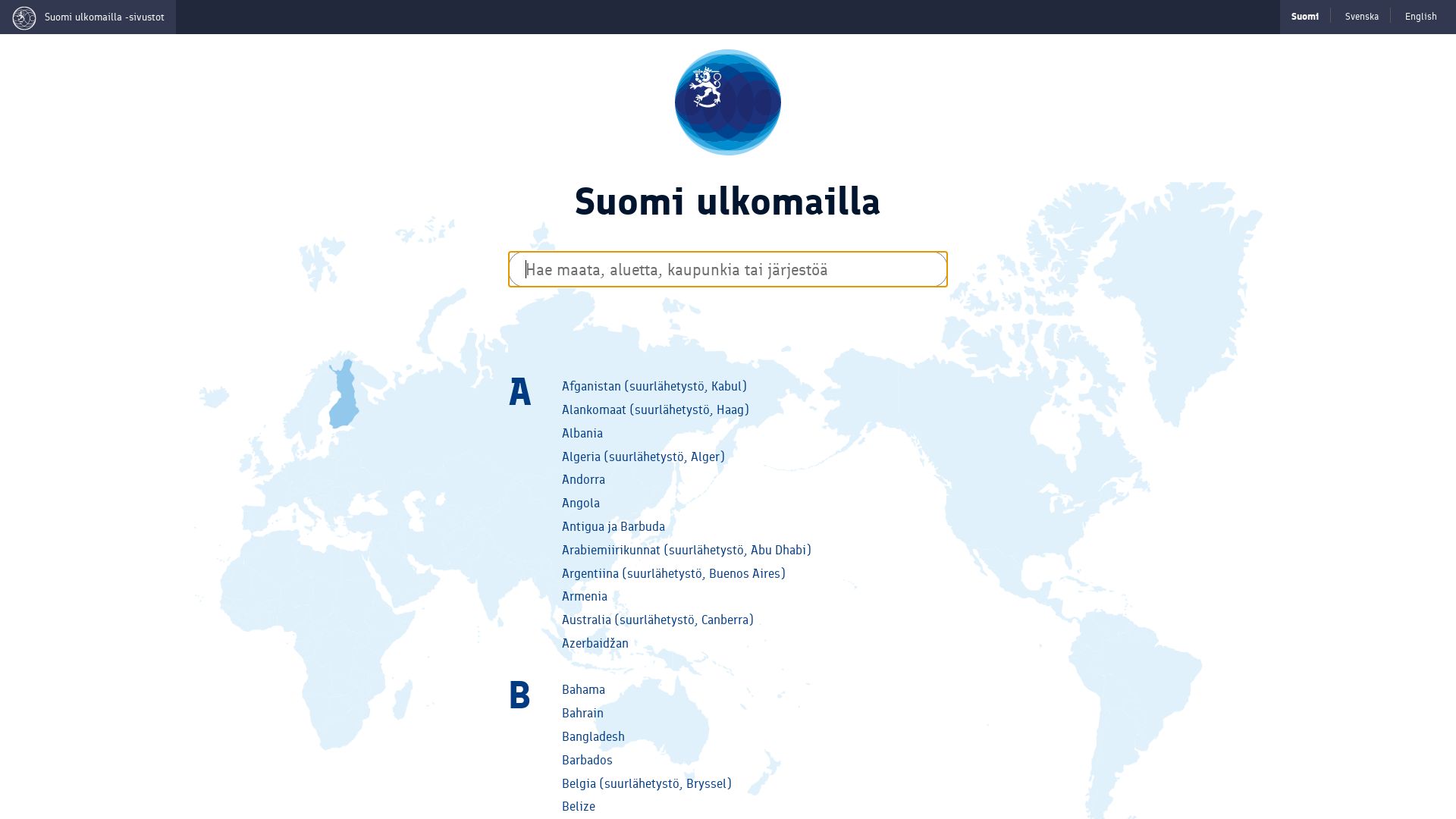 Stato del sito web finlandabroad.fi è   ONLINE
