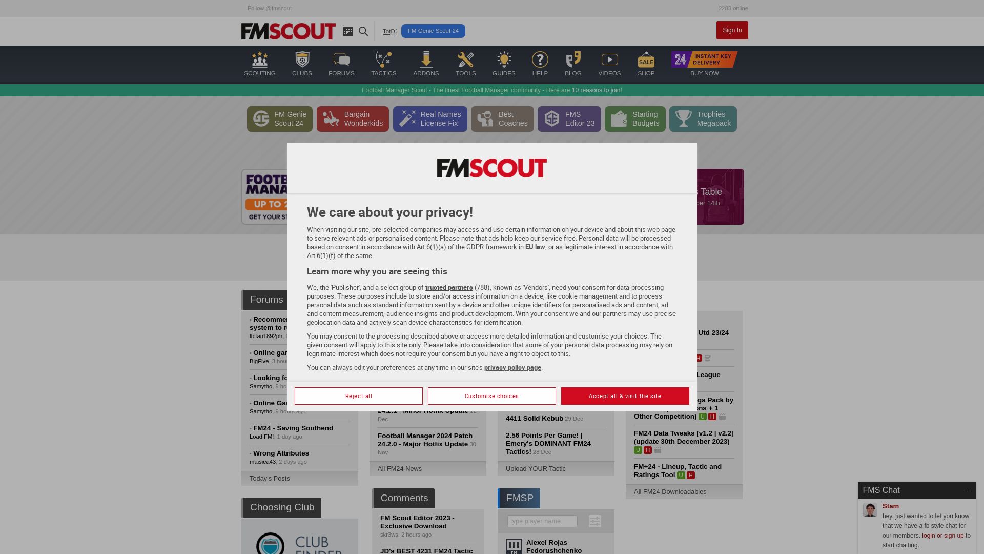 Stato del sito web fmscout.com è   ONLINE