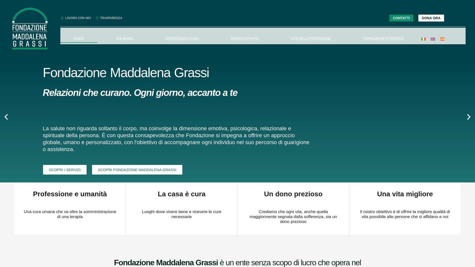 Stato del sito web fondazionemaddalenagrassi.it è   ONLINE