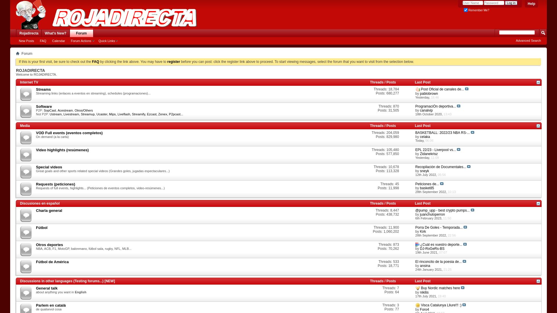 Stato del sito web forum.rojadirecta.es è   ONLINE