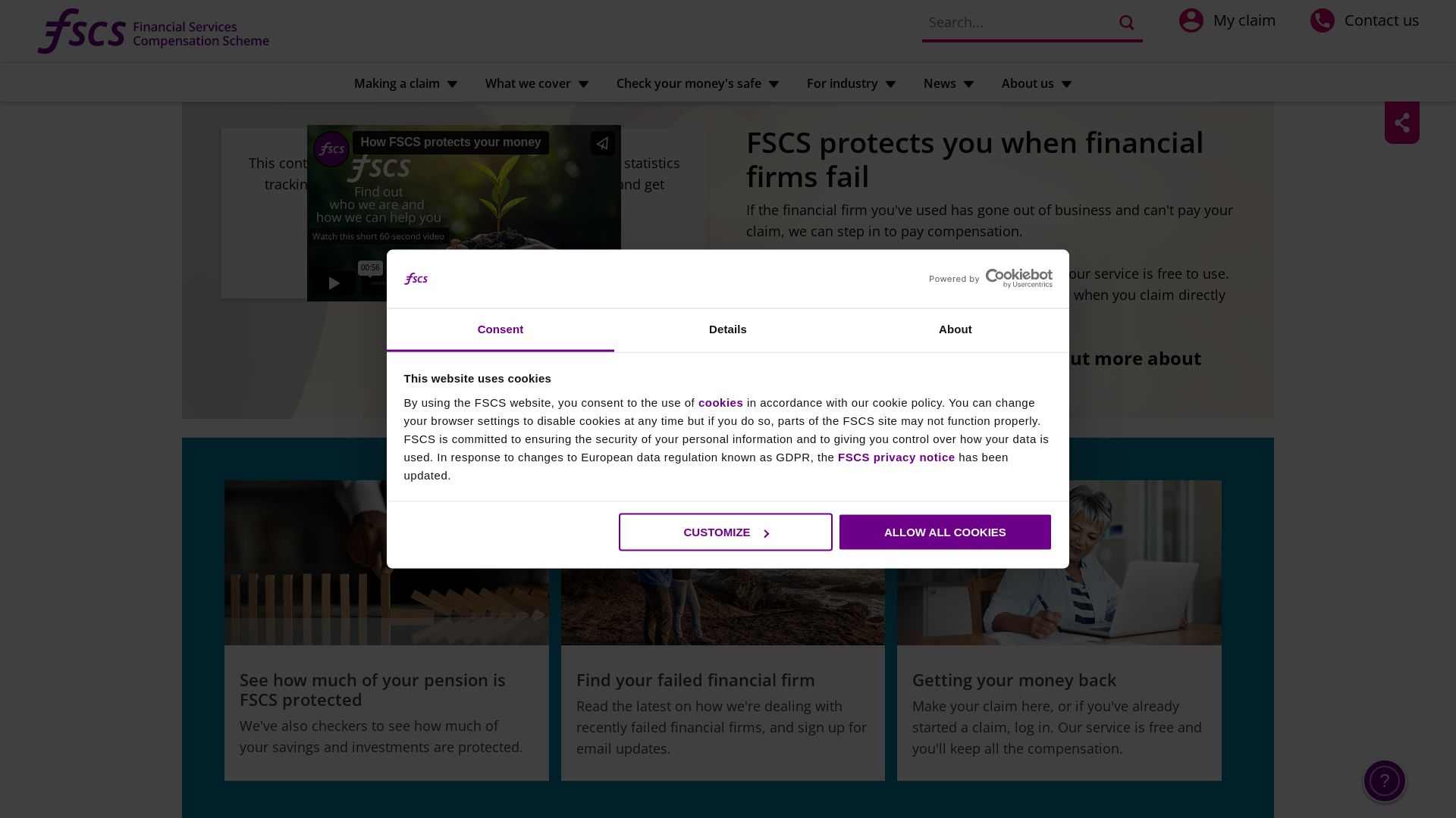 Stato del sito web fscs.org.uk è   ONLINE