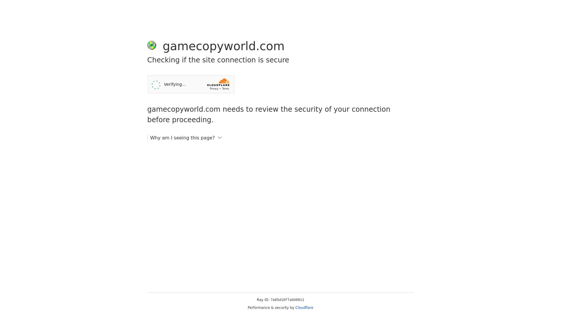 Stato del sito web gamecopyworld.com è   ONLINE