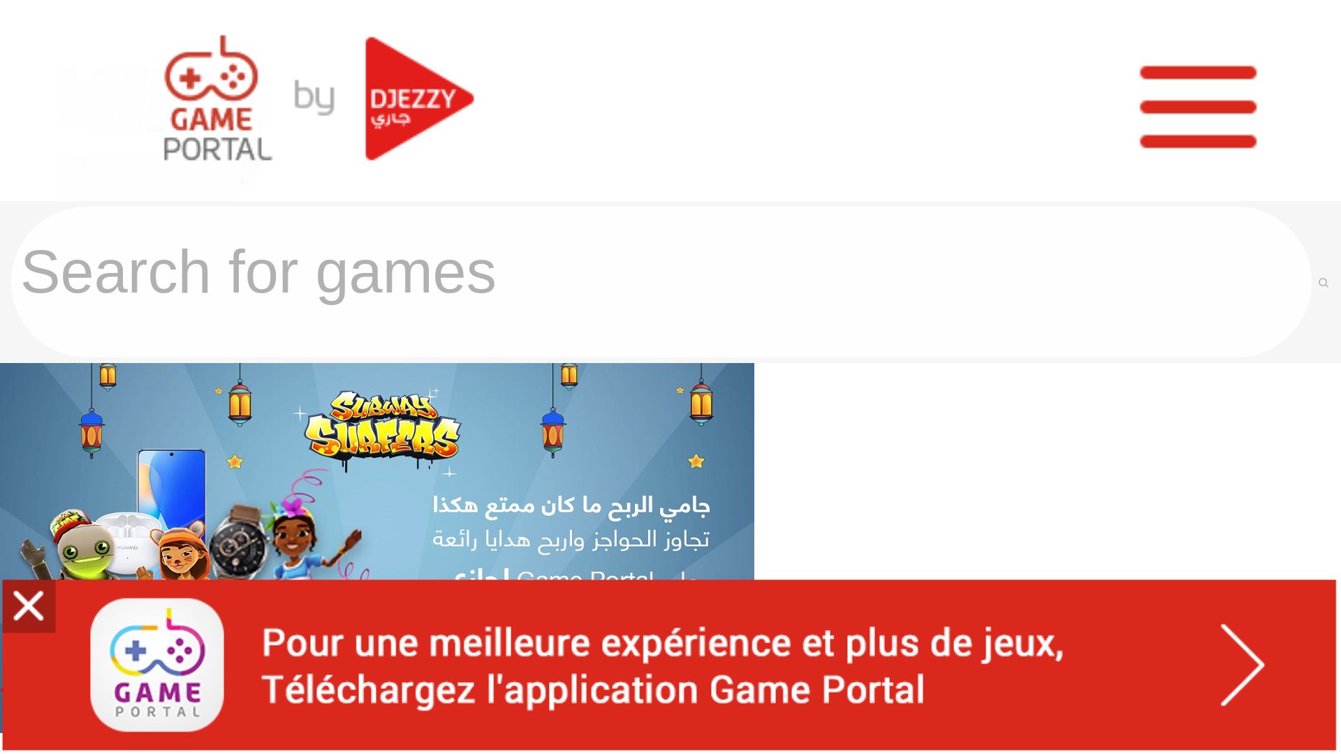Stato del sito web gameportal.djezzy.dz è   ONLINE