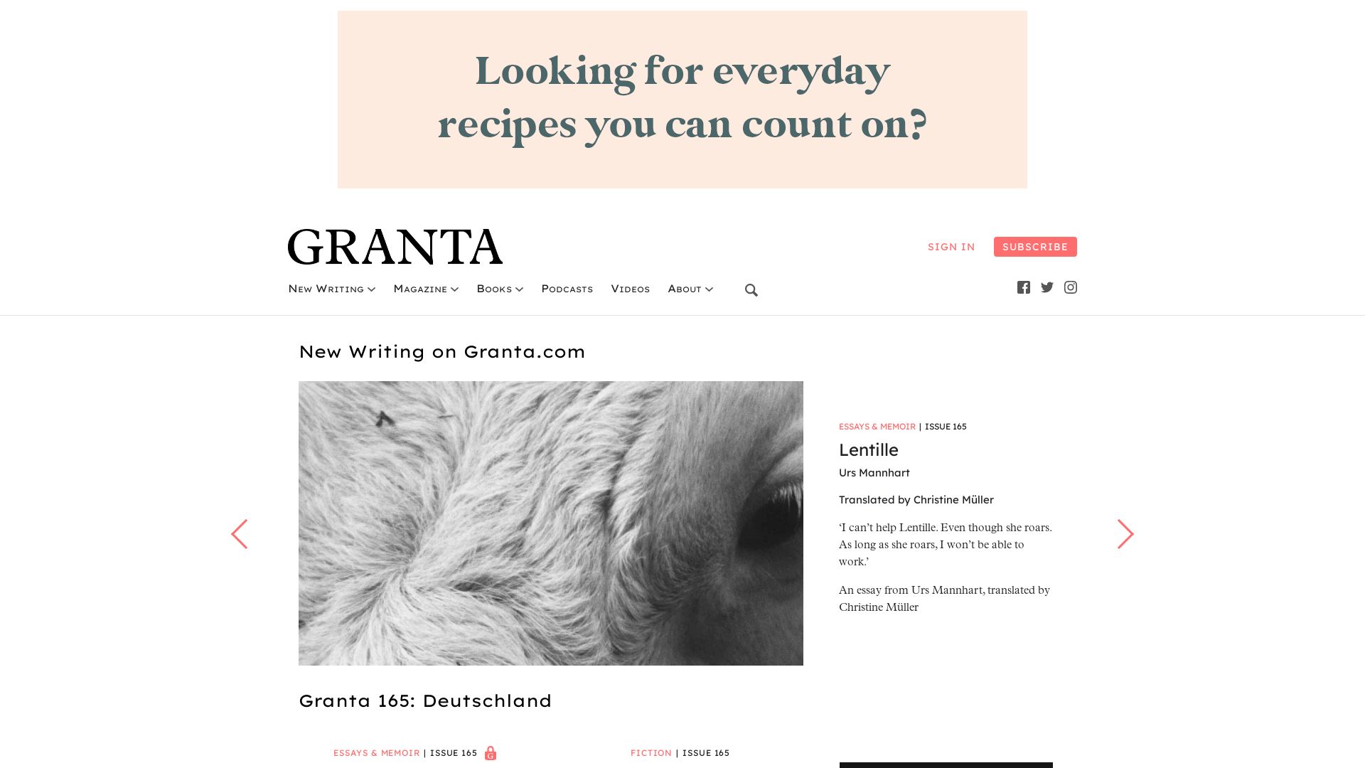 Stato del sito web granta.com è   ONLINE