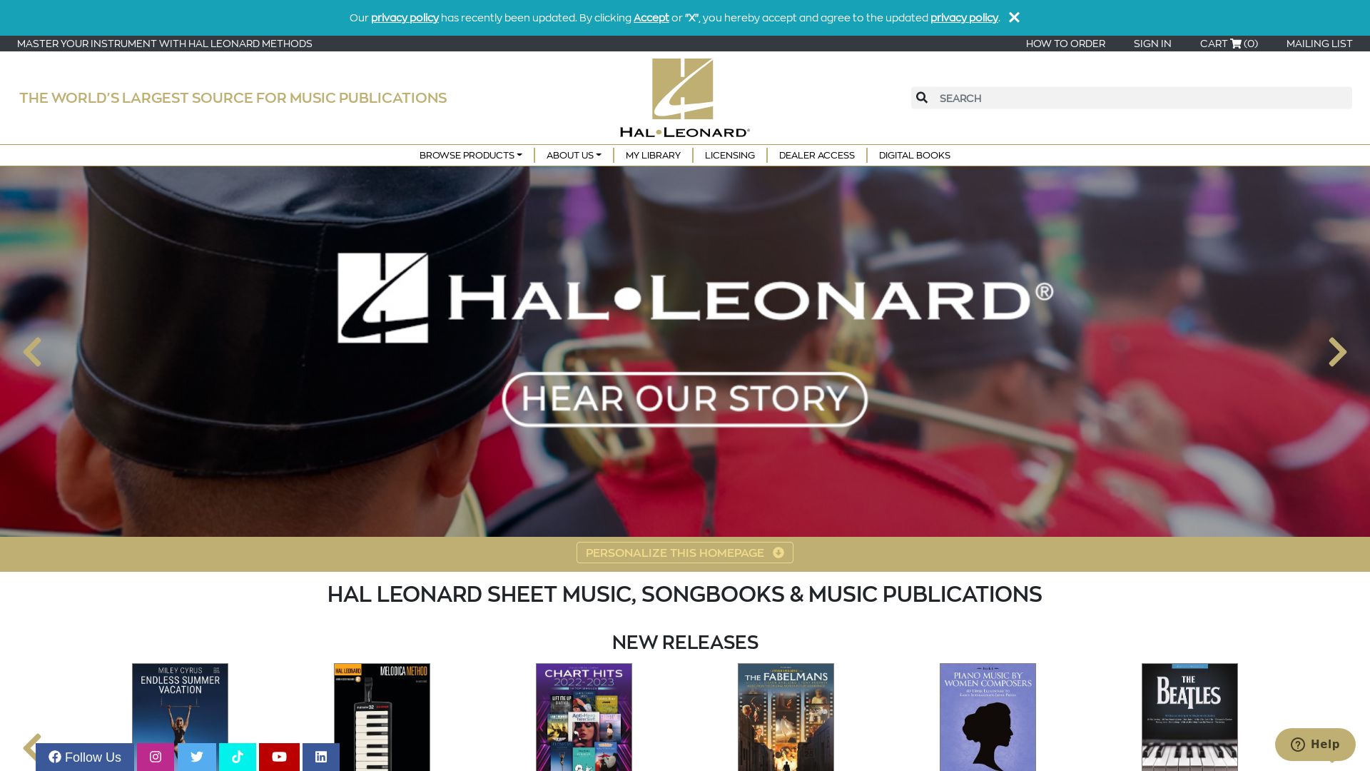 Stato del sito web halleonard.com è   ONLINE