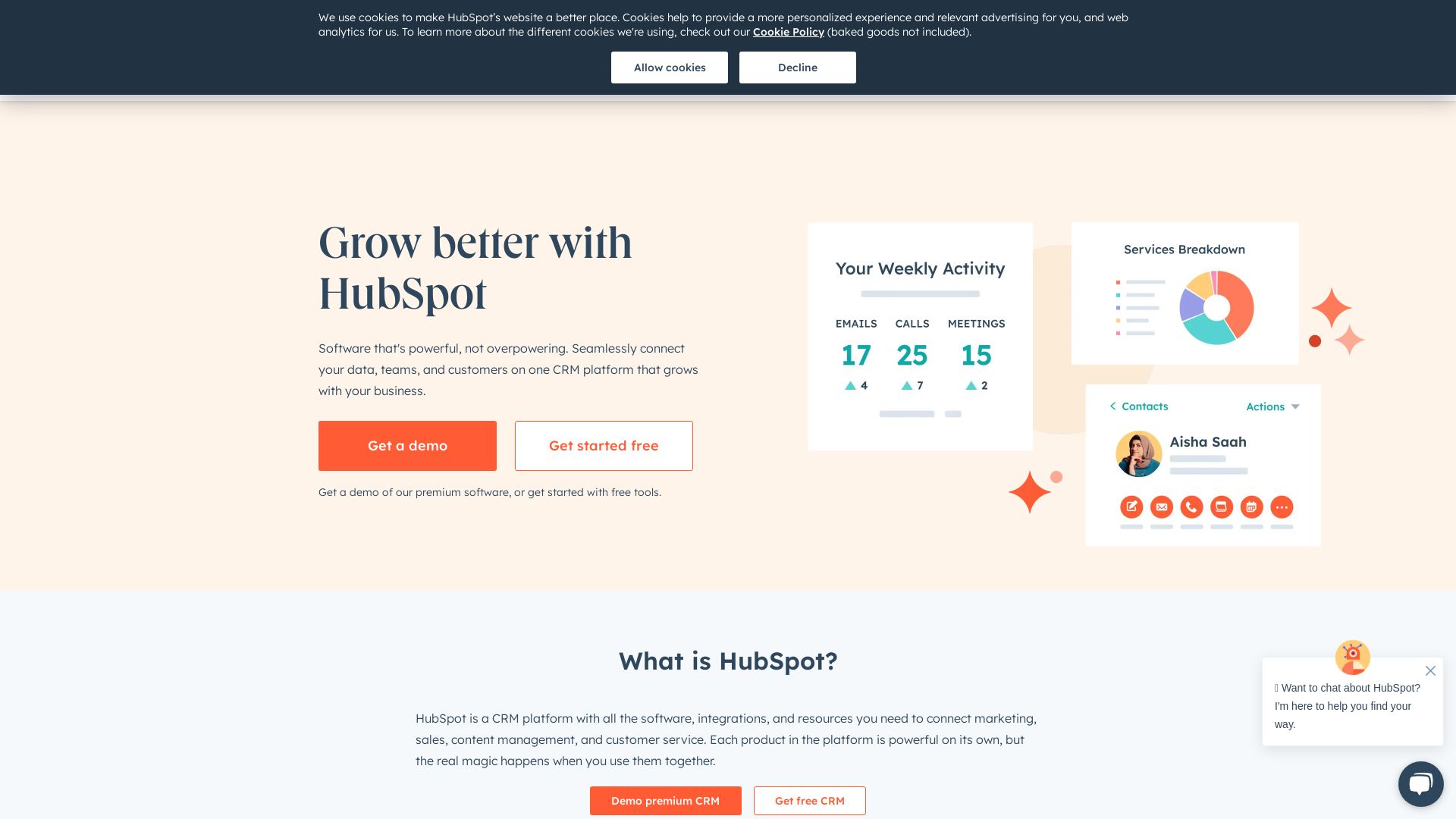 Stato del sito web hubspot.com è   ONLINE