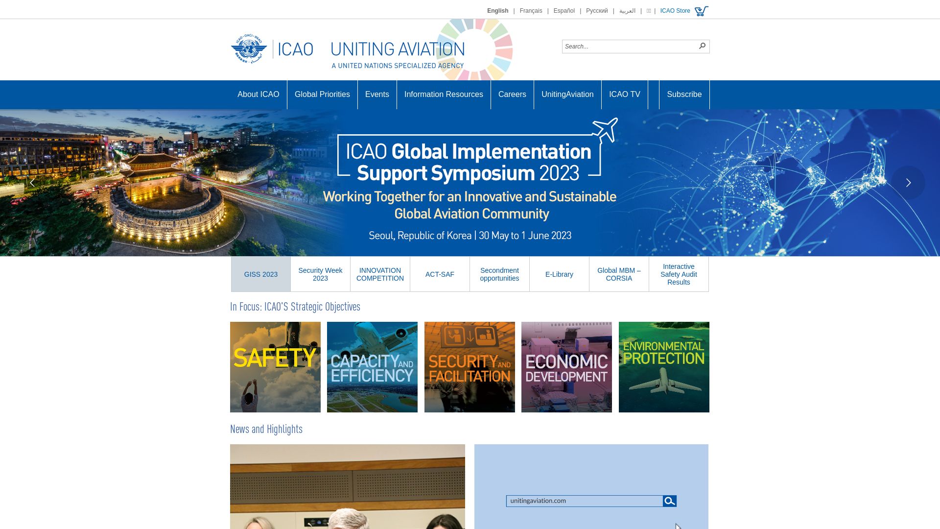 Stato del sito web icao.int è   ONLINE