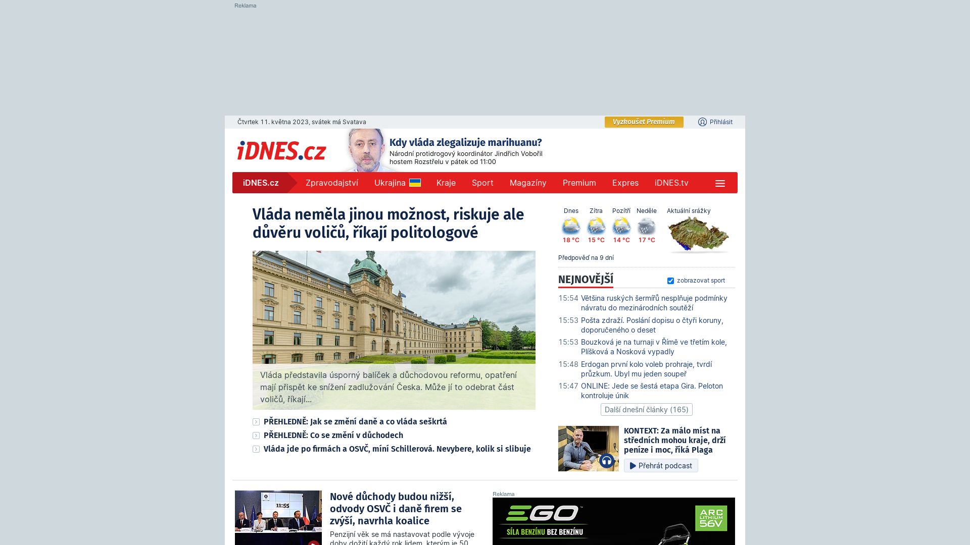 Stato del sito web idnes.cz è   ONLINE