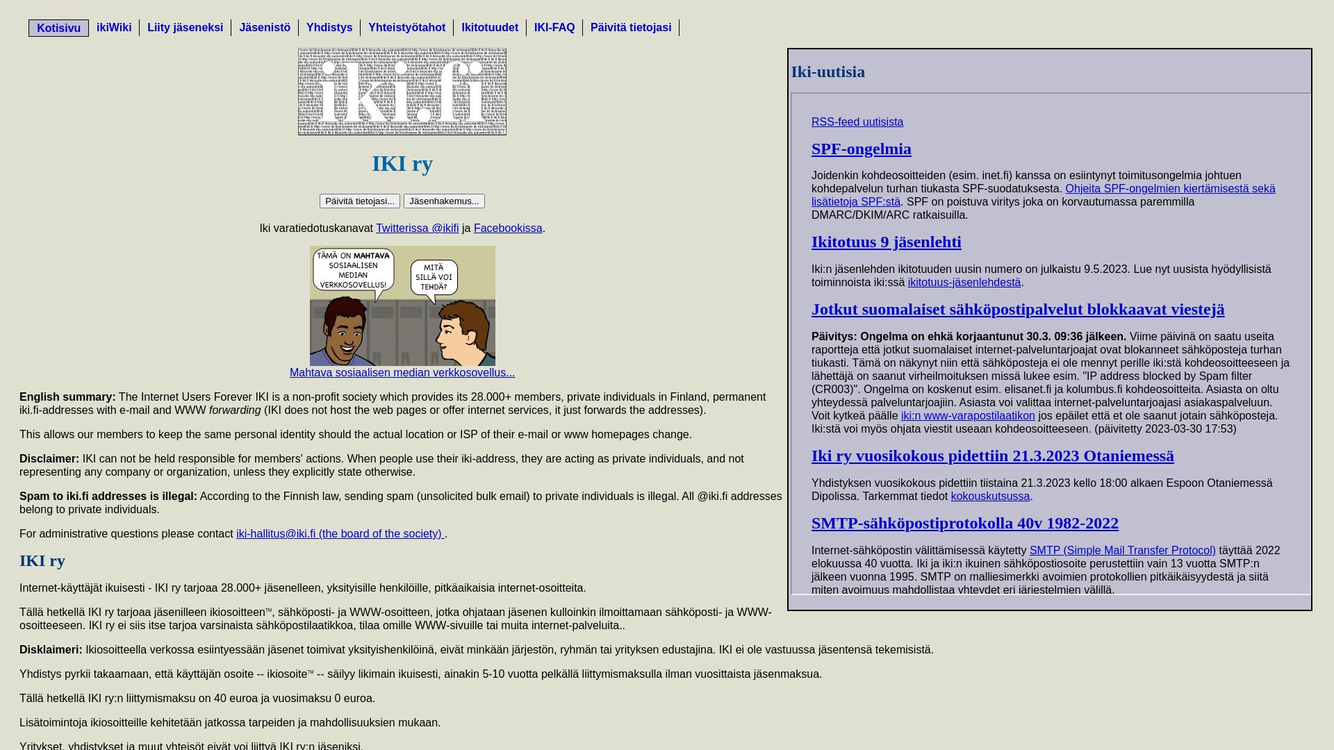 Stato del sito web iki.fi è   ONLINE