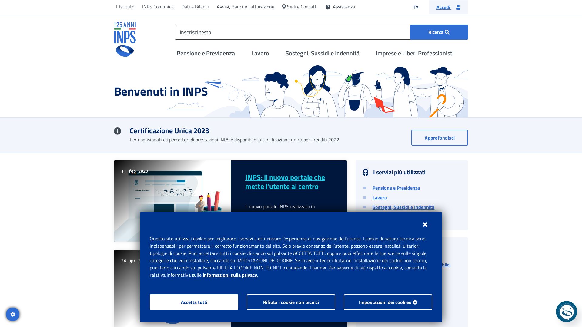Stato del sito web inps.it è   ONLINE