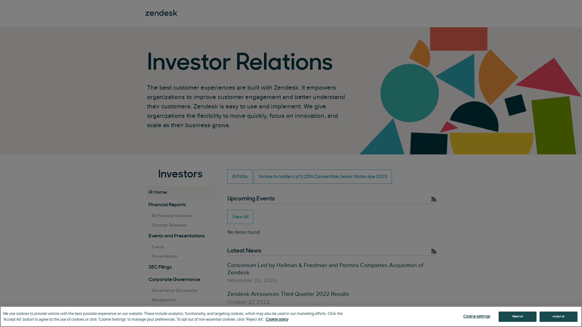 Stato del sito web investor.zendesk.com è   ONLINE