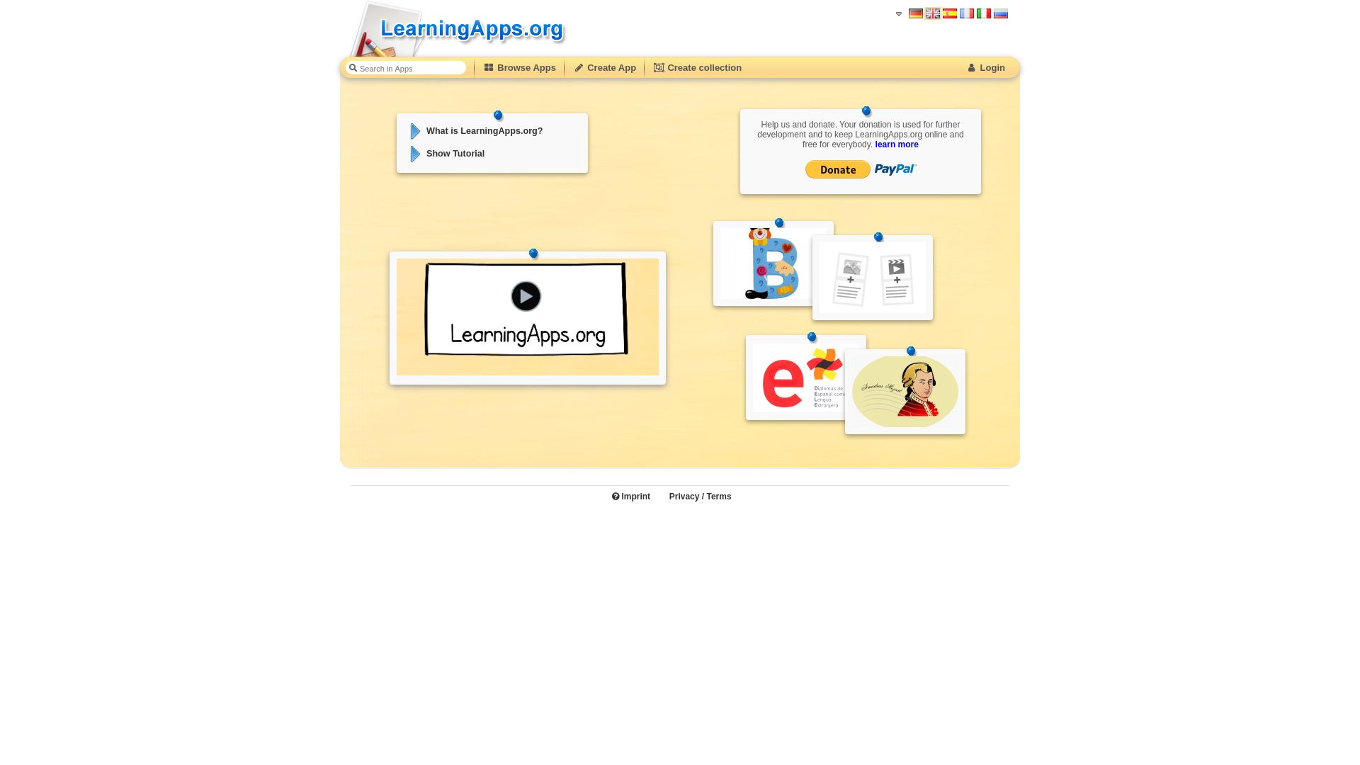 Stato del sito web learningapps.org è   ONLINE