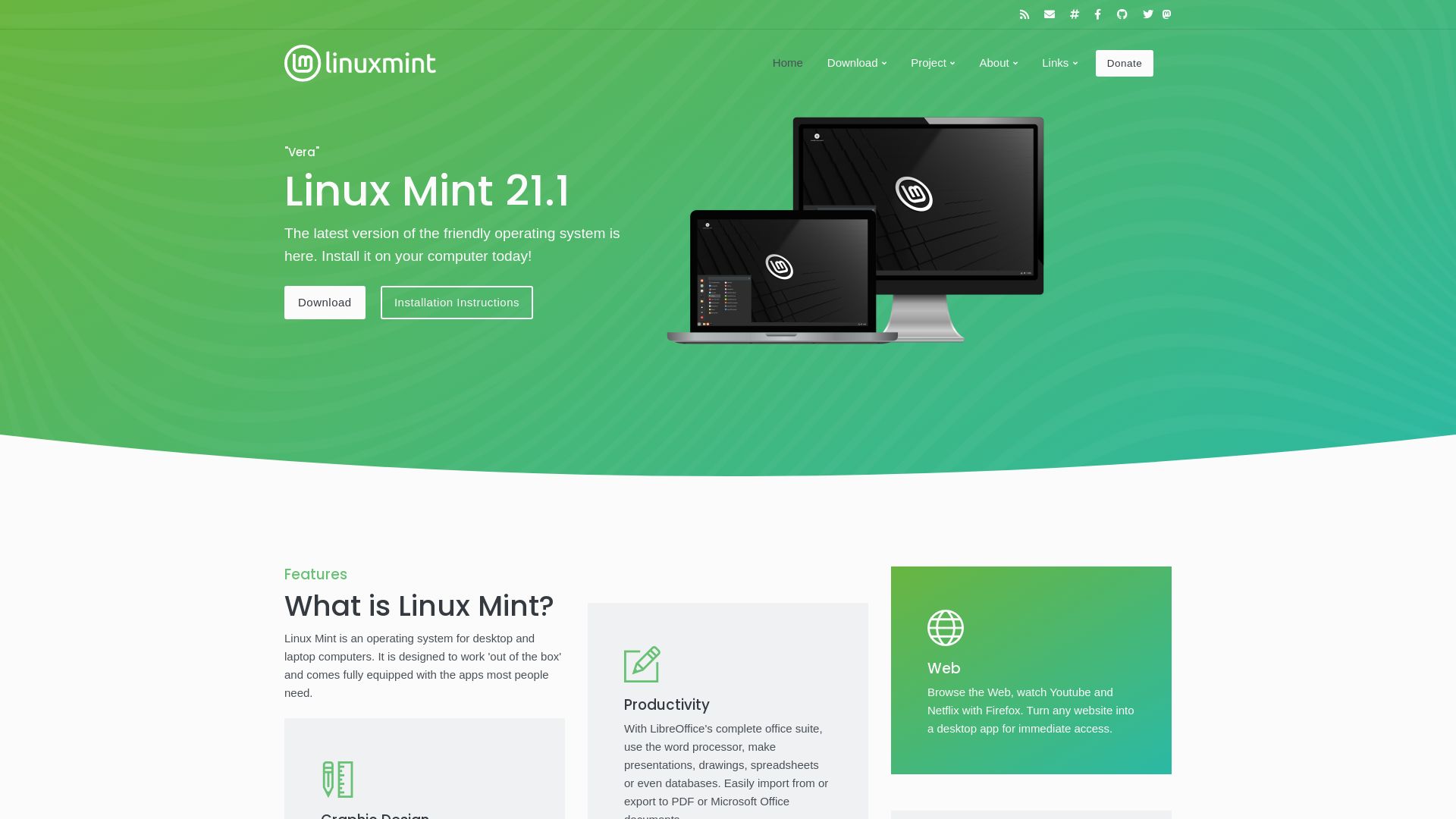 Stato del sito web linuxmint.com è   ONLINE