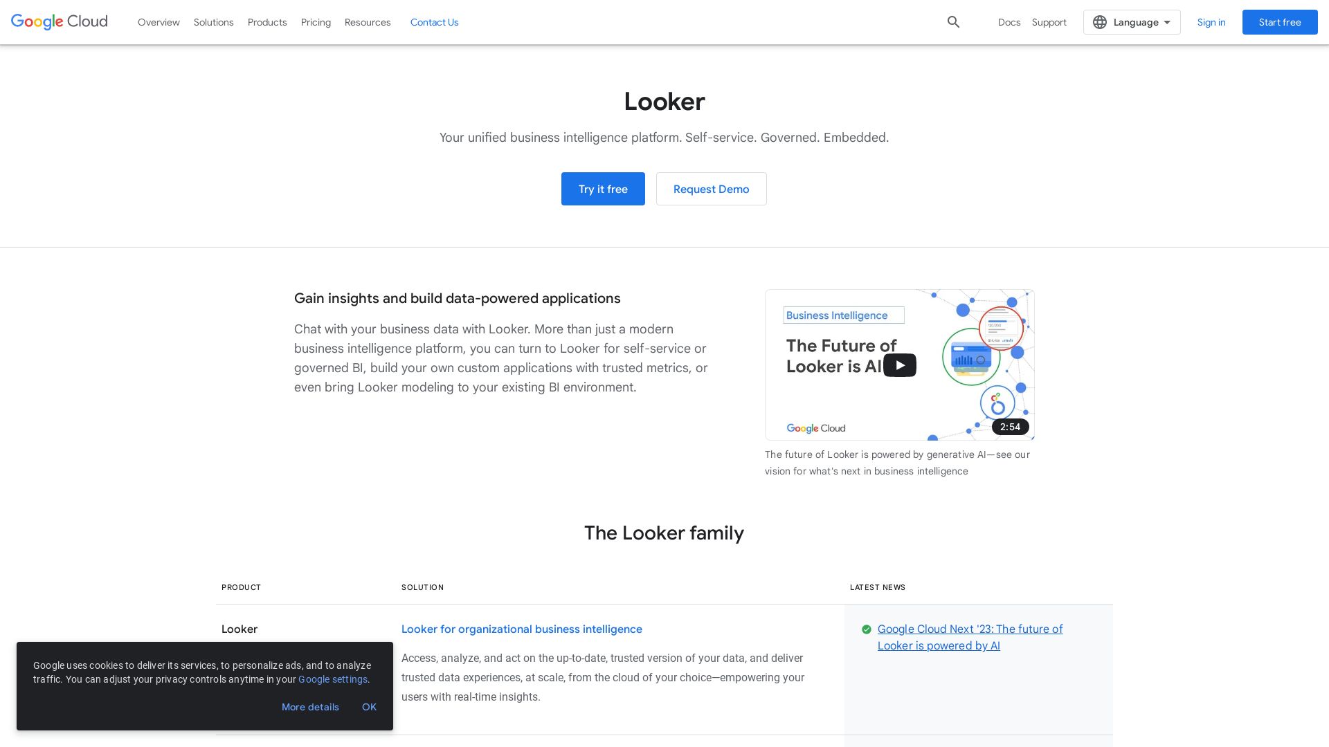 Stato del sito web looker.com è   ONLINE