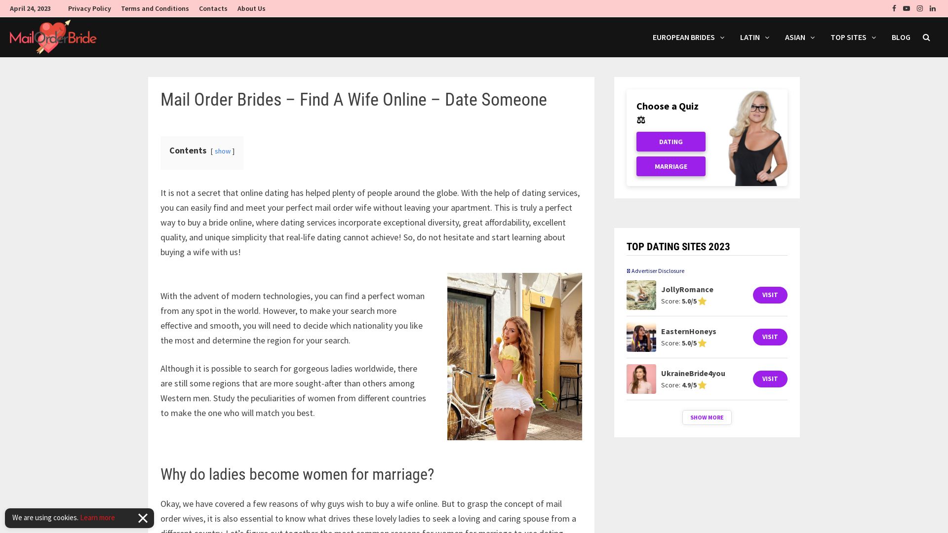 Stato del sito web mail-order-bride.me è   ONLINE