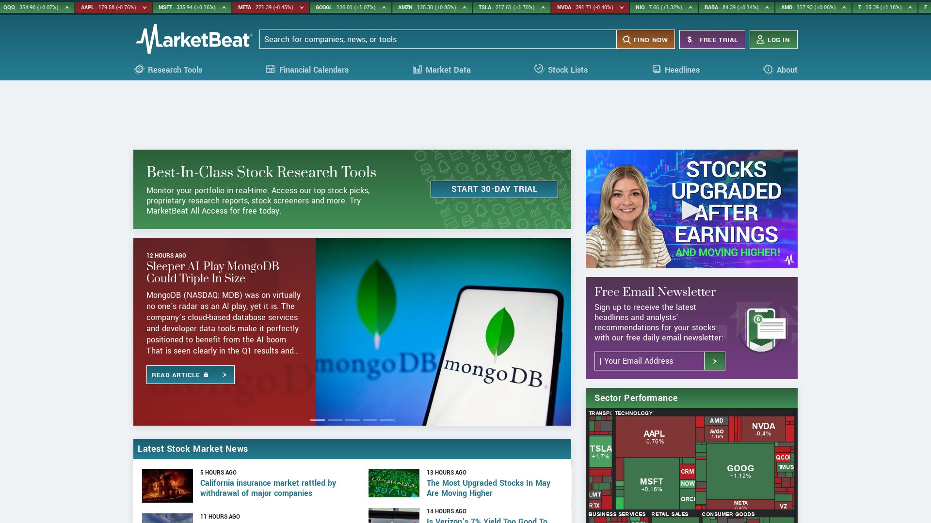 Stato del sito web marketbeat.com è   ONLINE