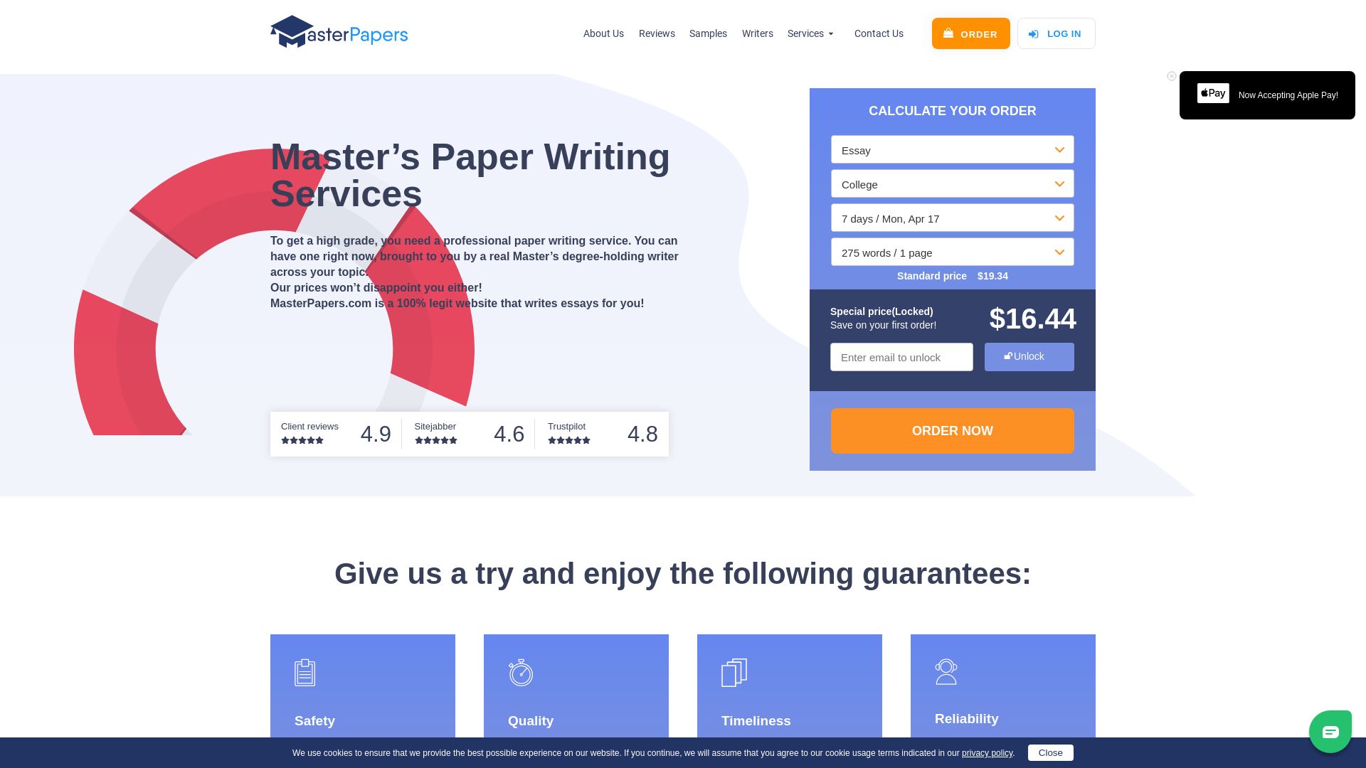 Stato del sito web masterpapers.com è   ONLINE