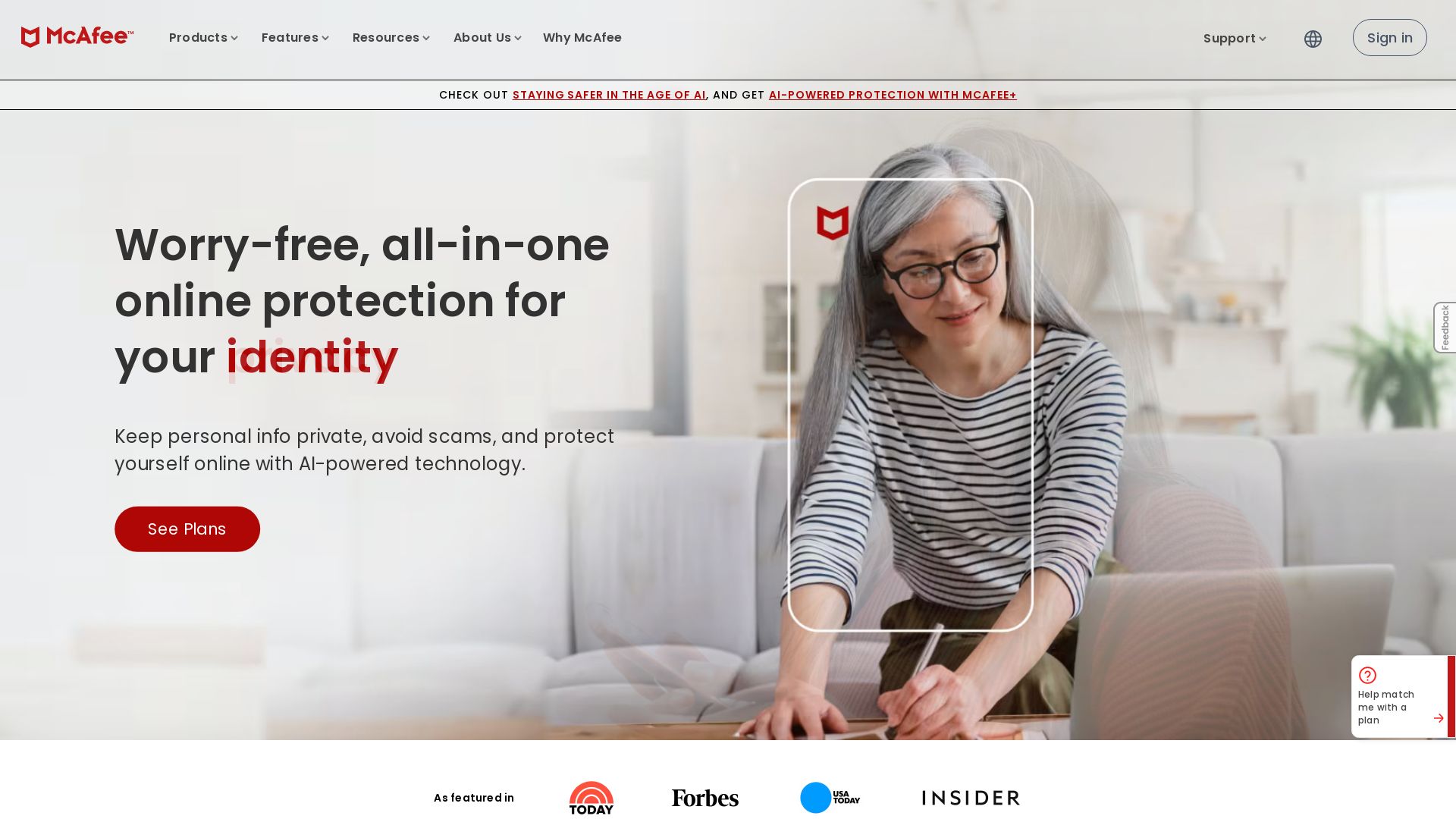 Stato del sito web mcafee.com è   ONLINE