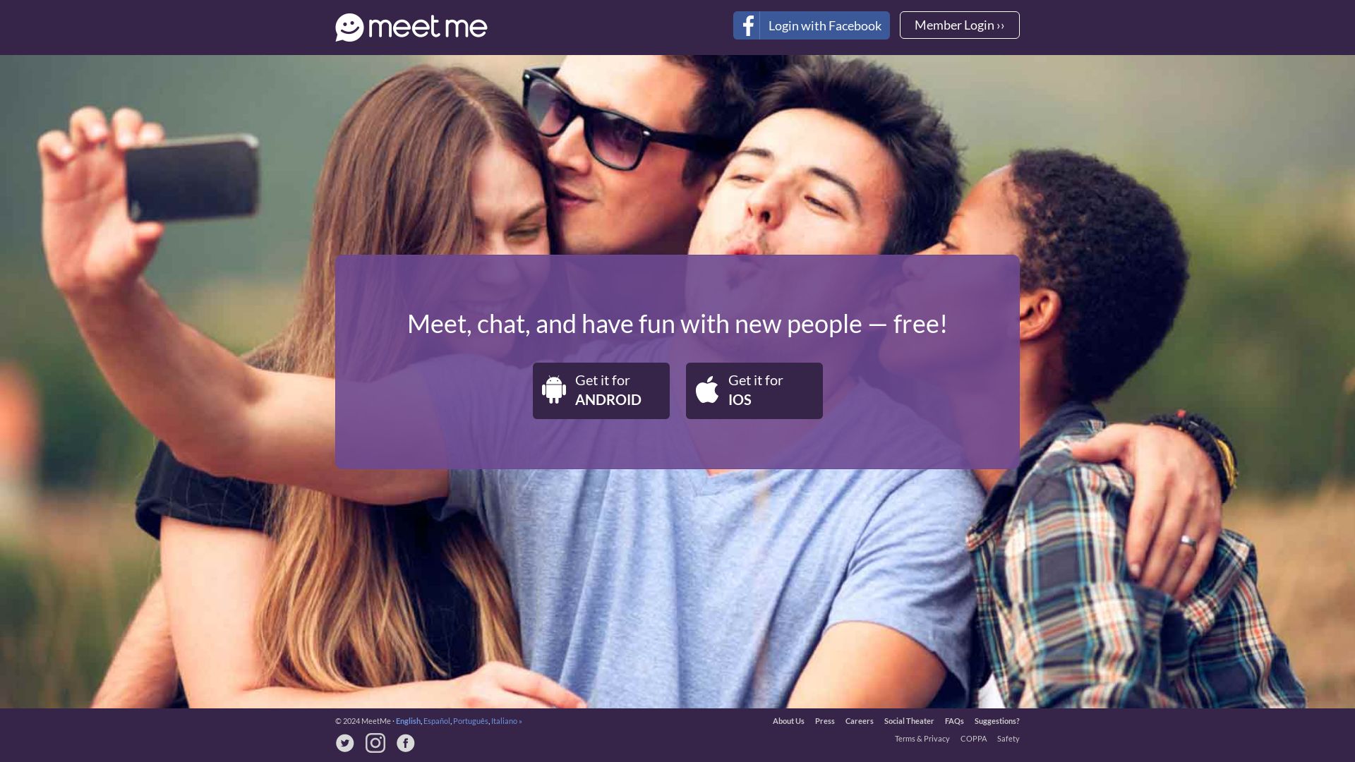 Stato del sito web meet.me è   ONLINE