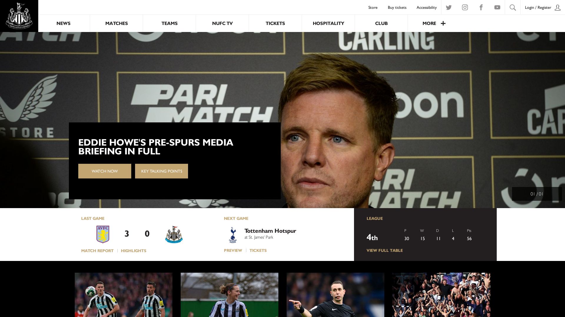 Stato del sito web nufc.co.uk è   ONLINE