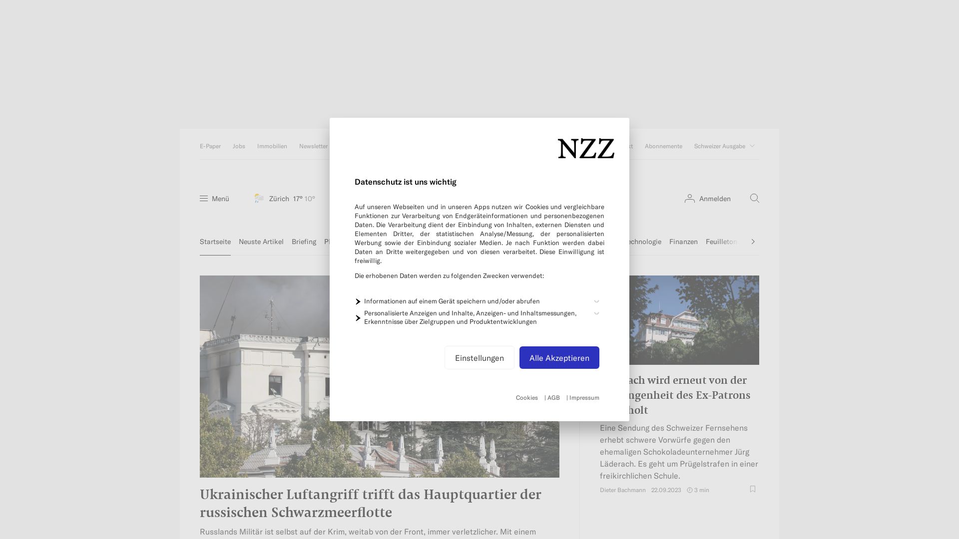 Stato del sito web nzz.ch è   ONLINE